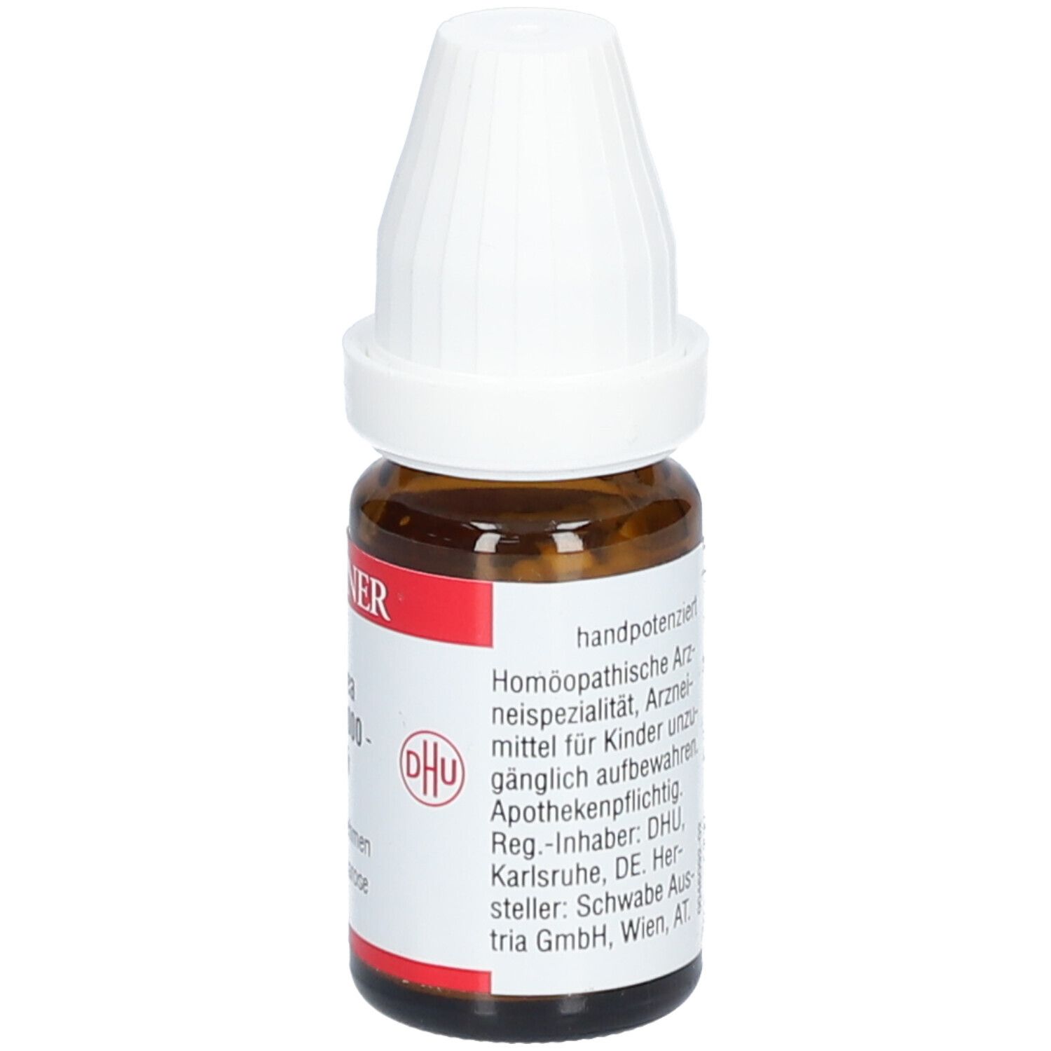 Braune Glasflasche mit weißem Deckel. Etikett mit Produktnamen: DR. PEITHNER Echinacea - DHU - C1000 Globuli. DHU-Logo und weitere Informationen.