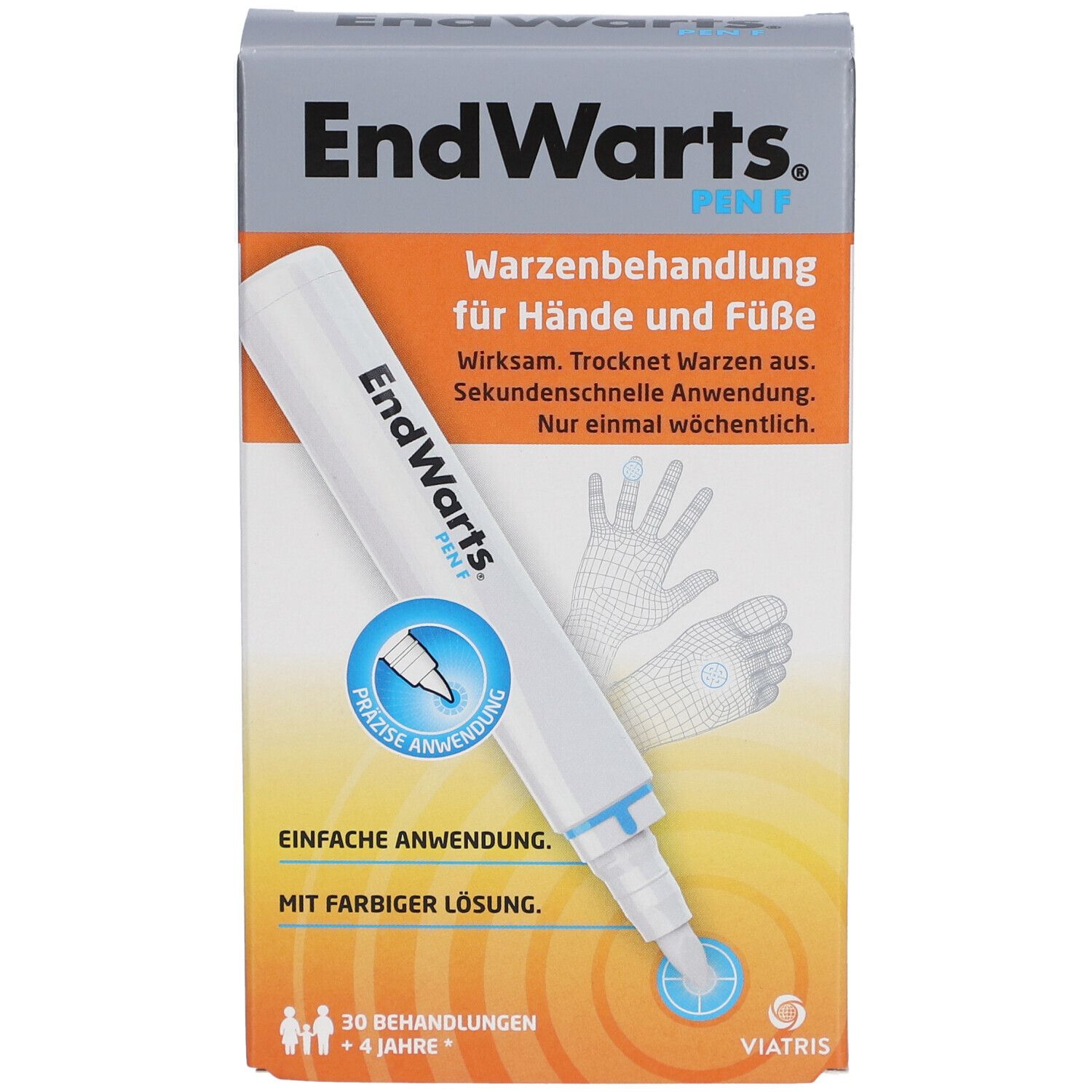 EndWarts PEN F: Warzen entfernen, Warzenentferner mit Ameisensäure, zur Warzenentfernung, Stift für ca. 30 Behandlungen