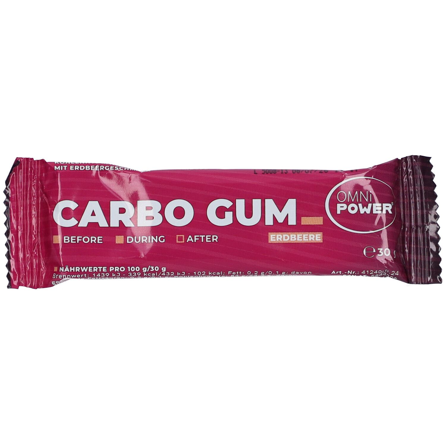Omni-Power Carbogum Erdbeer – Energiegummi für Sport & Training