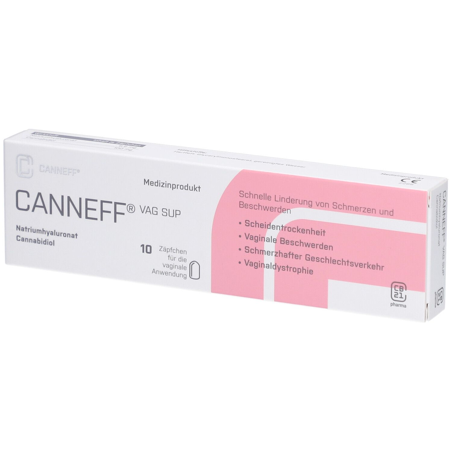 CANNEFF® VAG SUP Vaginalsuppositorien mit CBD & Hyaluronsäure