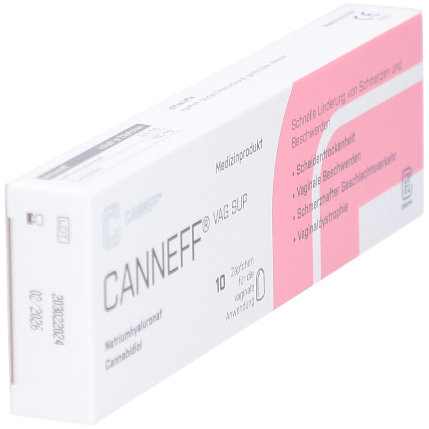CANNEFF® VAG SUP Vaginalsuppositorien mit CBD & Hyaluronsäure