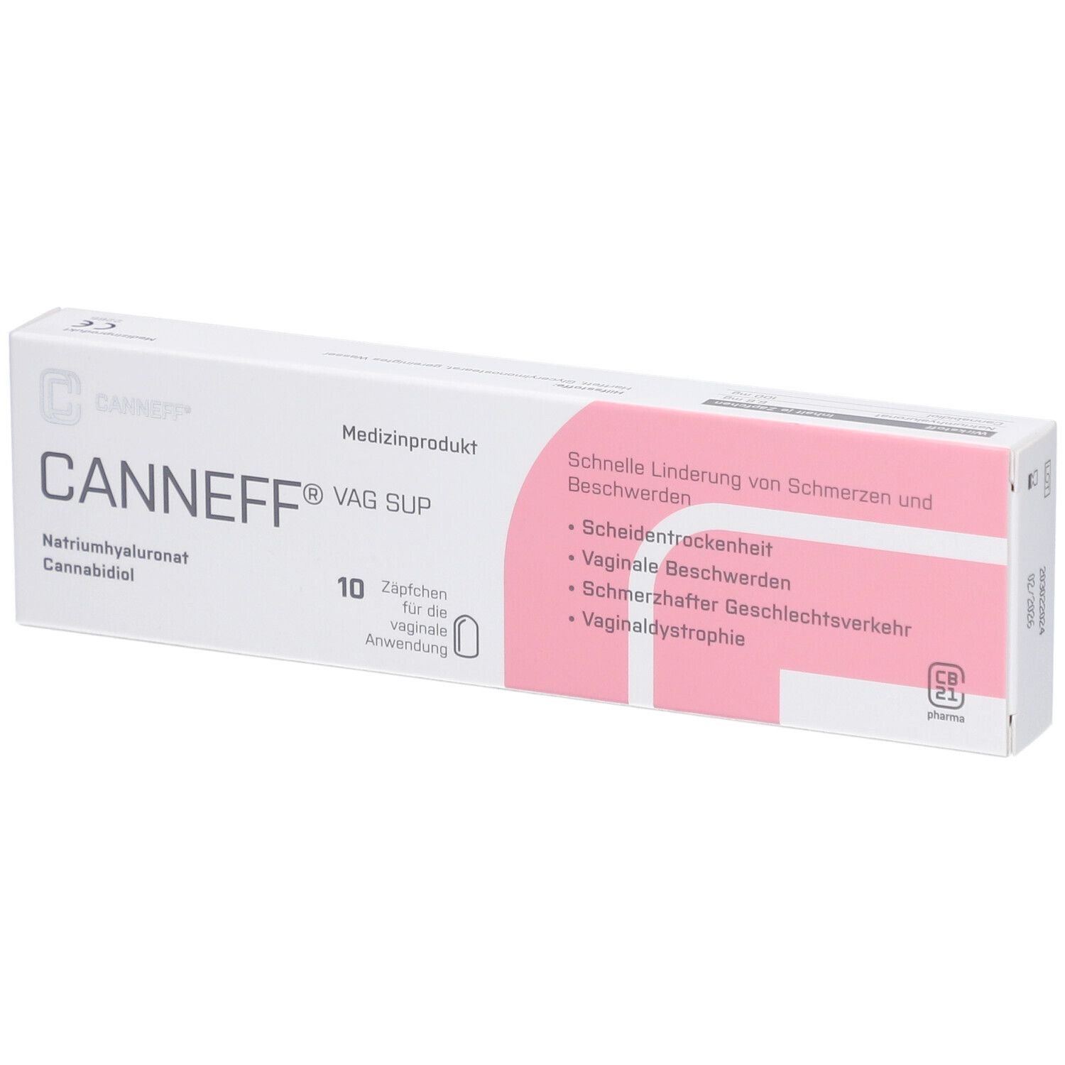 CANNEFF® VAG SUP Vaginalsuppositorien mit CBD & Hyaluronsäure