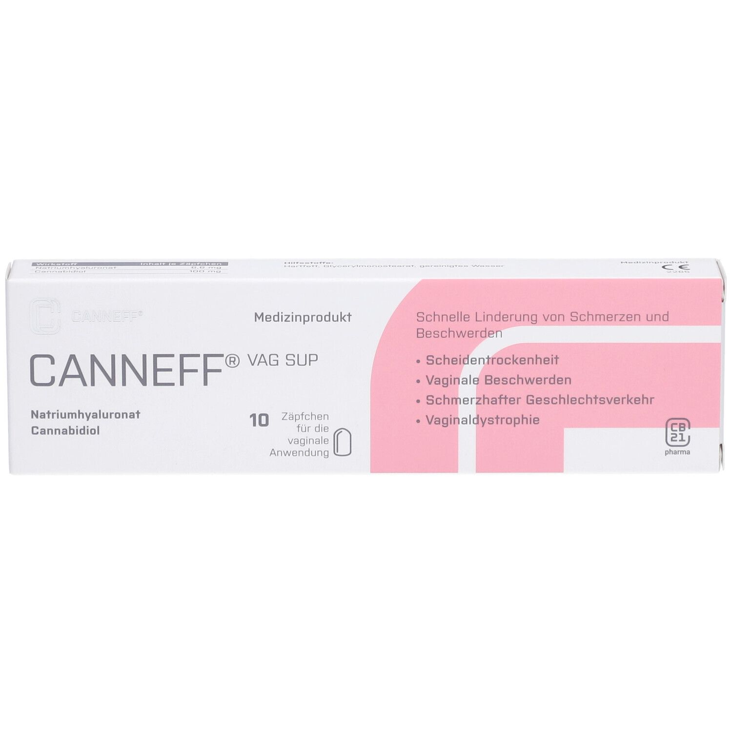 CANNEFF® VAG SUP Vaginalsuppositorien mit CBD & Hyaluronsäure