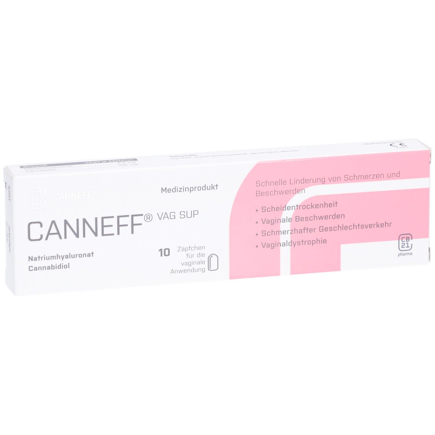 CANNEFF® VAG SUP Vaginalsuppositorien mit CBD & Hyaluronsäure