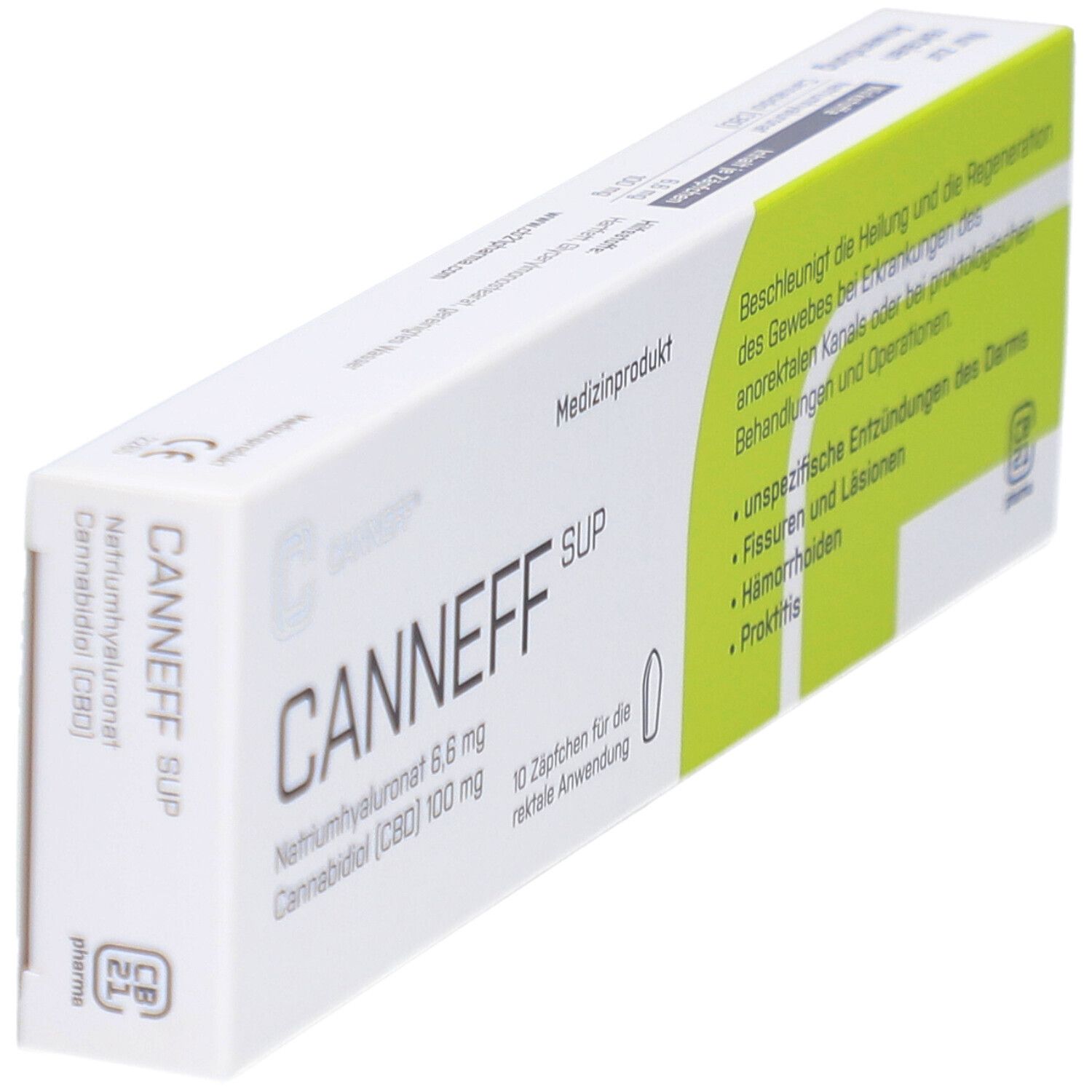 CANNEFF® SUP Rektalzäpfchen mit CBD und Hyaluronsäure