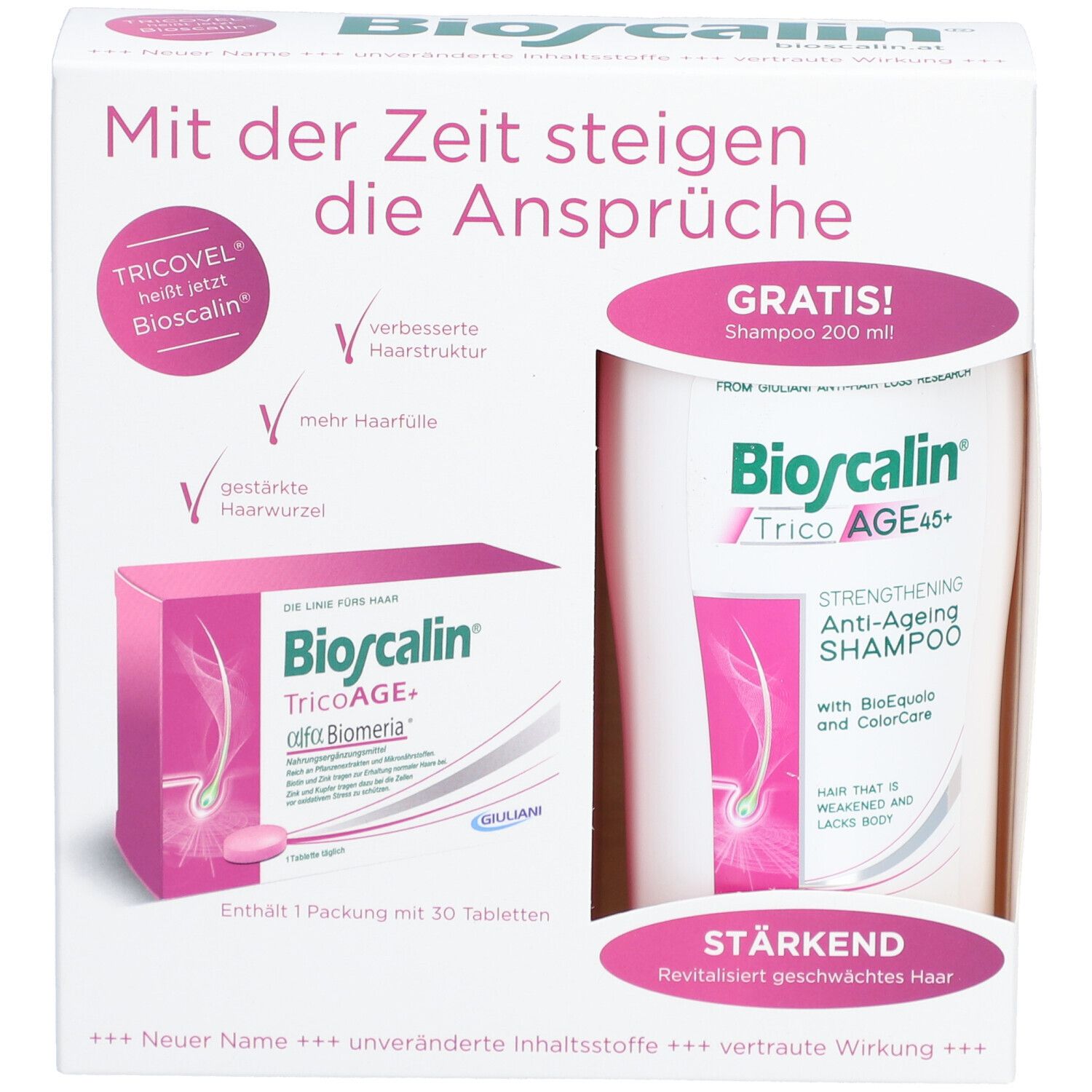 Bioscalin TricoAGE+ Tabletten & Shampoo GRATIS