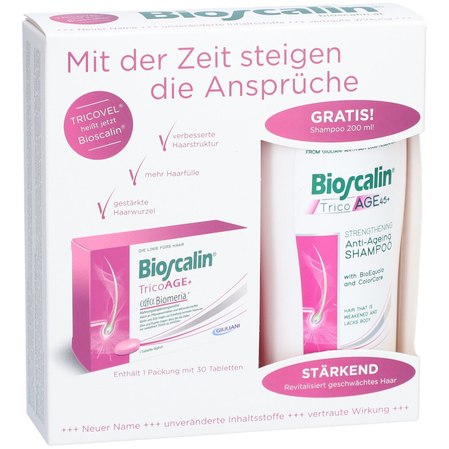 Bioscalin TricoAGE+ Tabletten & Shampoo GRATIS