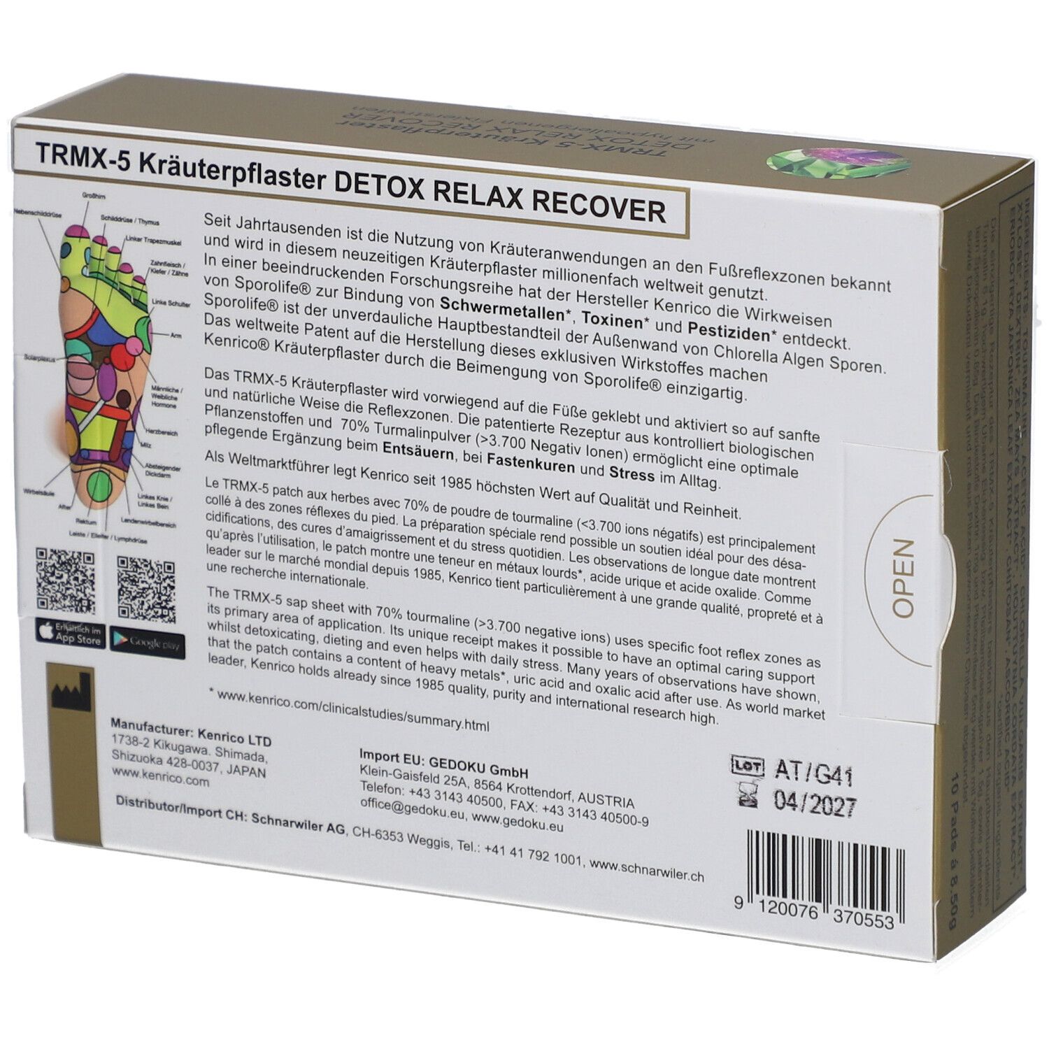 Kenrico TRMX-5 Kräuterpflaster DETOX RELAX RECOVER