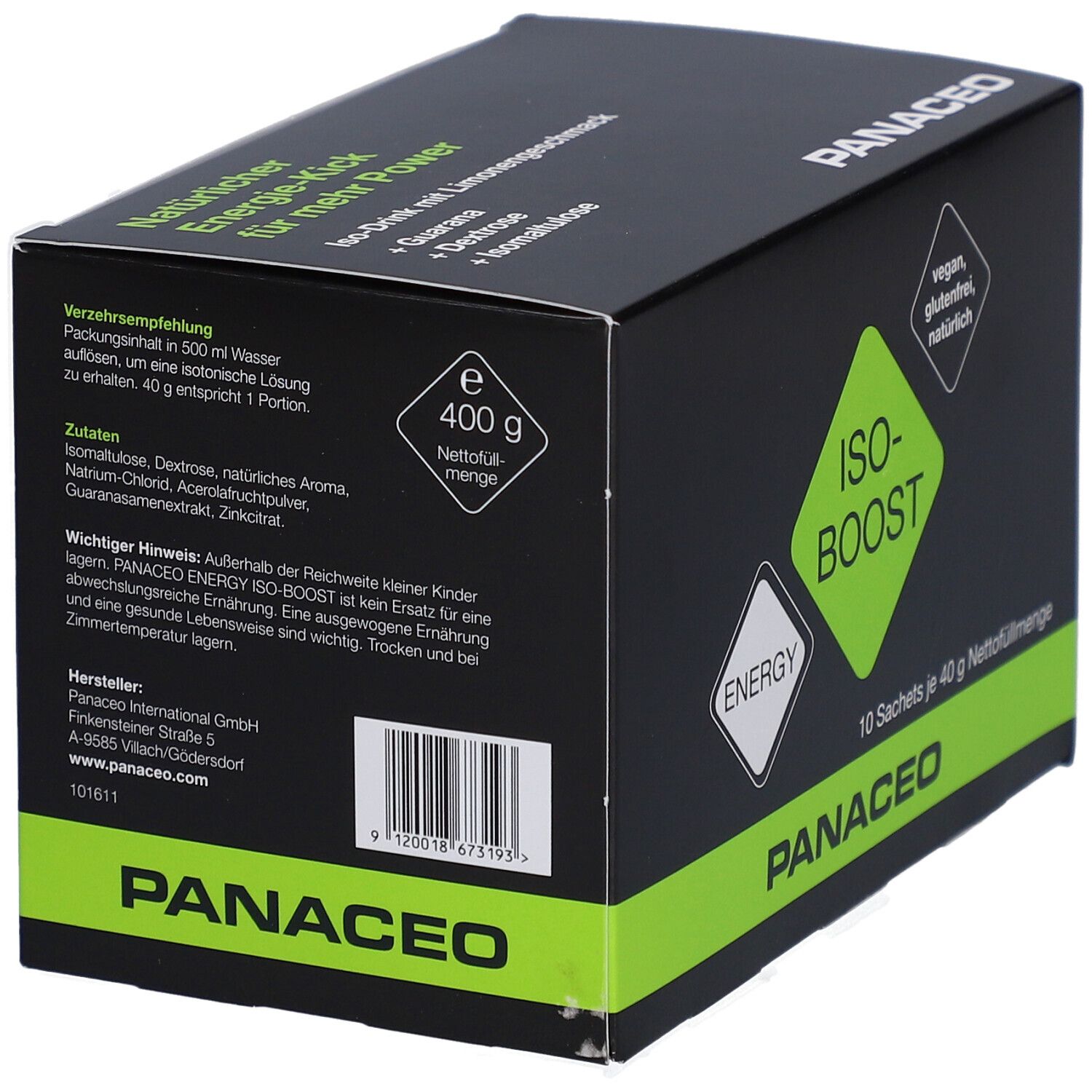 Panaceo Energy ISO-Boost Limonengeschmack Pulver