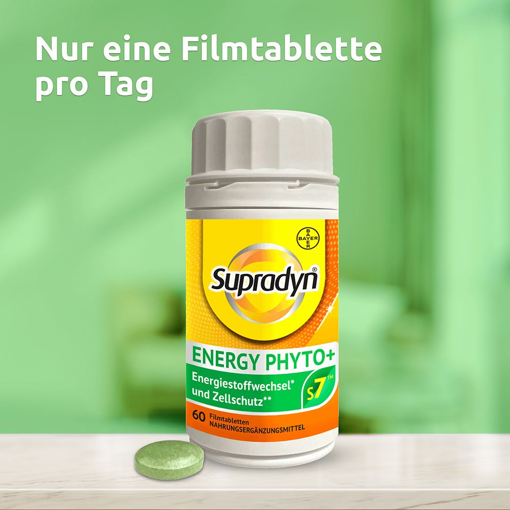 Weiße Flasche mit Produktlogo und einer Tablette daneben.