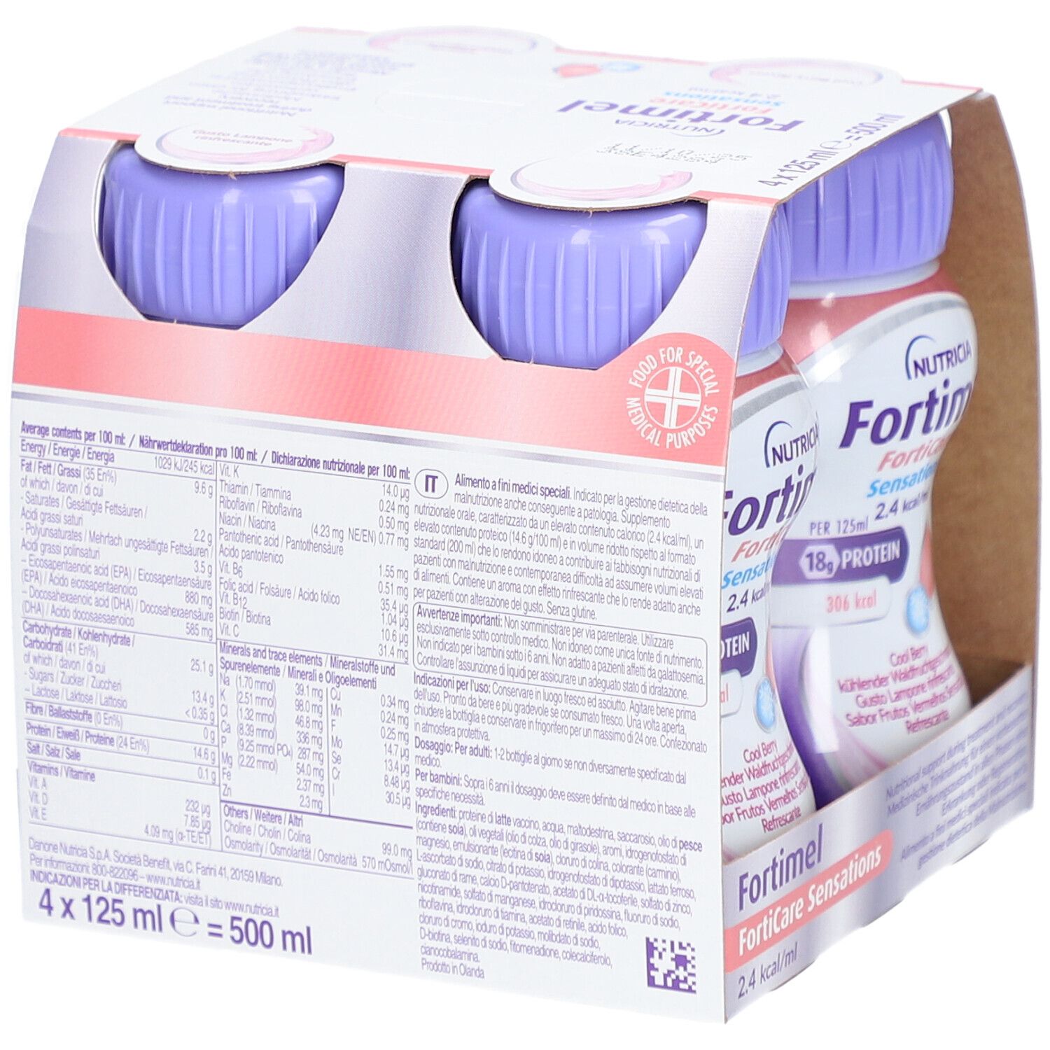 Fortimel Forticare Sensations – Hochkalorische Trinknahrung mit roten Früchten