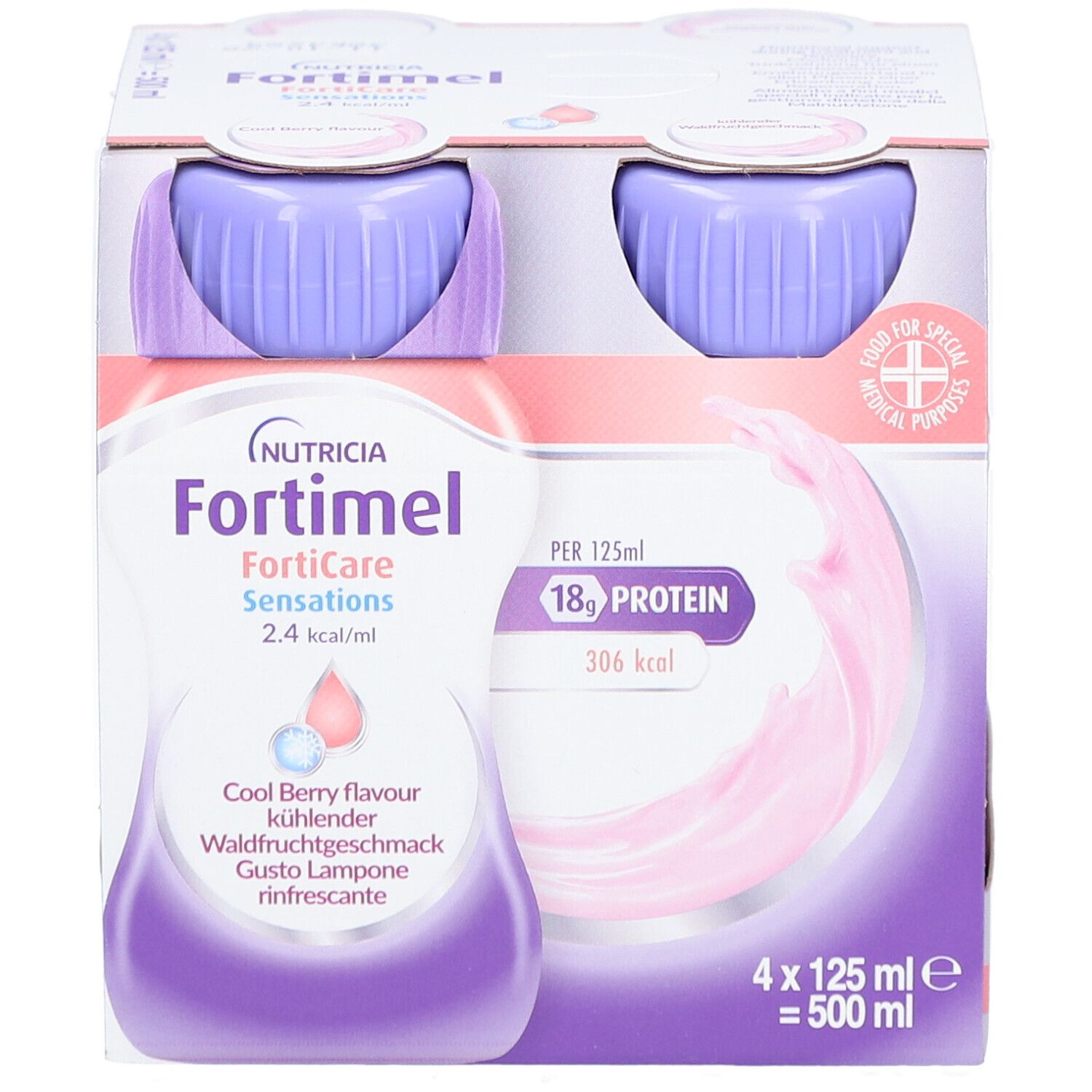 Fortimel Forticare Sensations – Hochkalorische Trinknahrung mit roten Früchten
