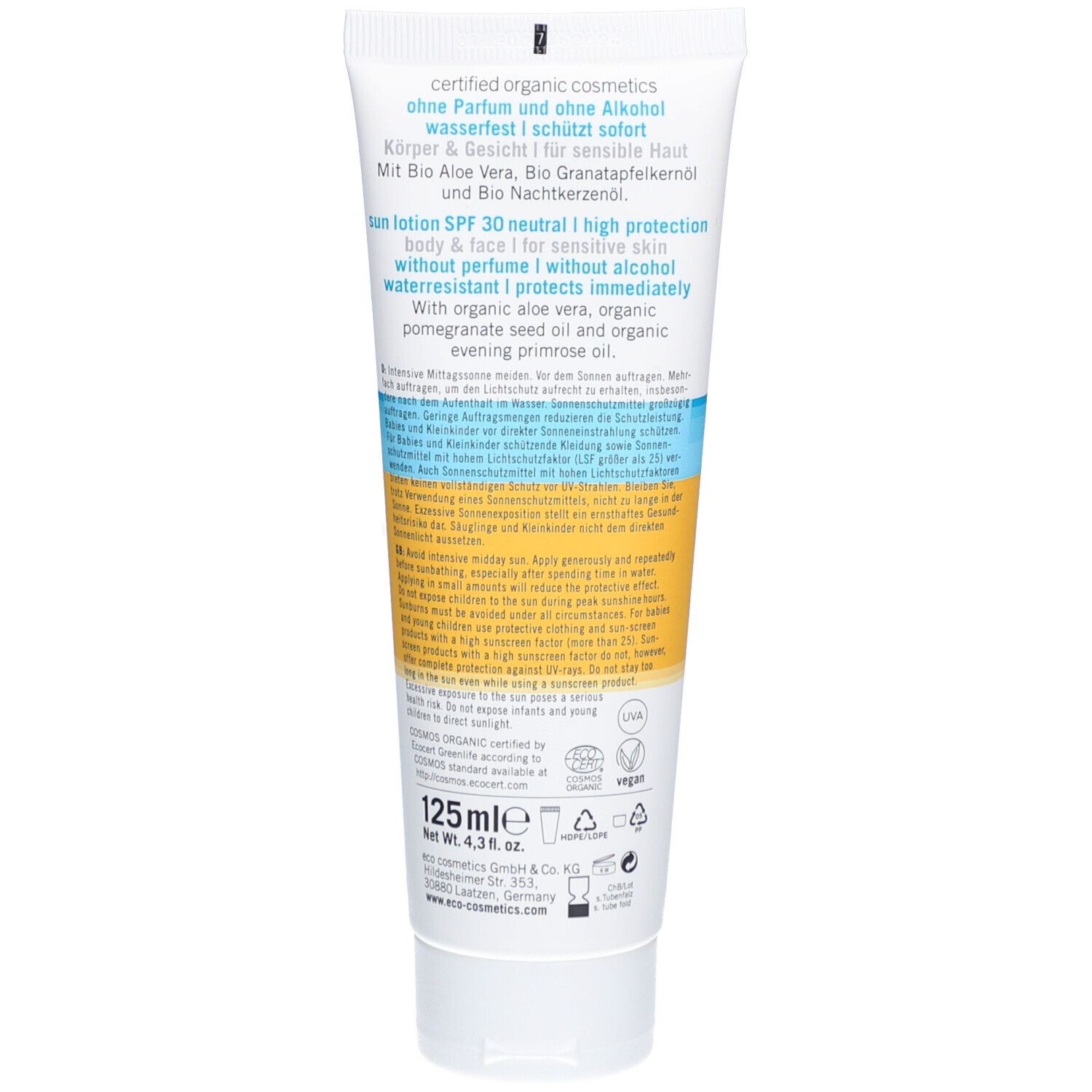 eco cosmetics Sonnenlotion Neutral LSF 30 ohne Parfum 125ml