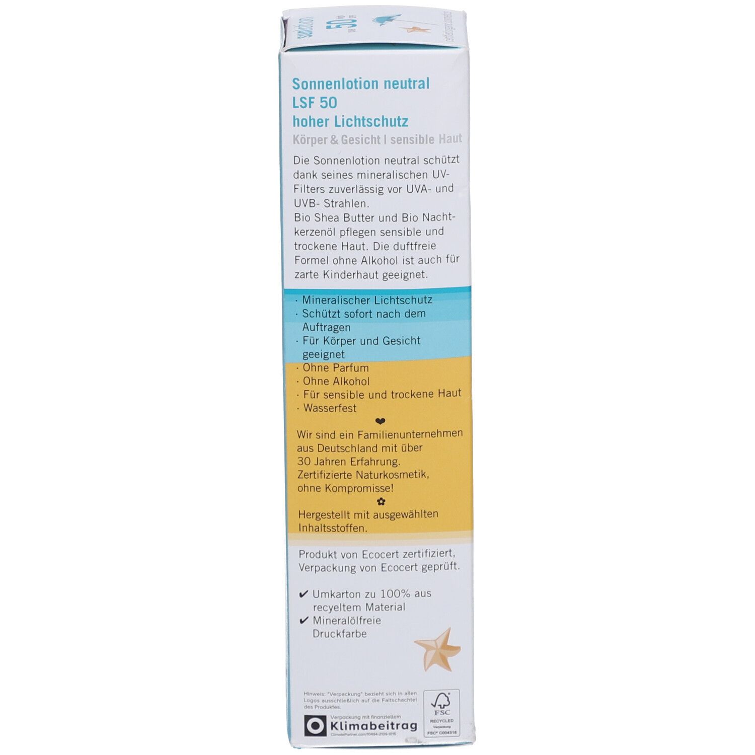 eco cosmetics® Sonnenlotion LSF 50 neutral mineralisch