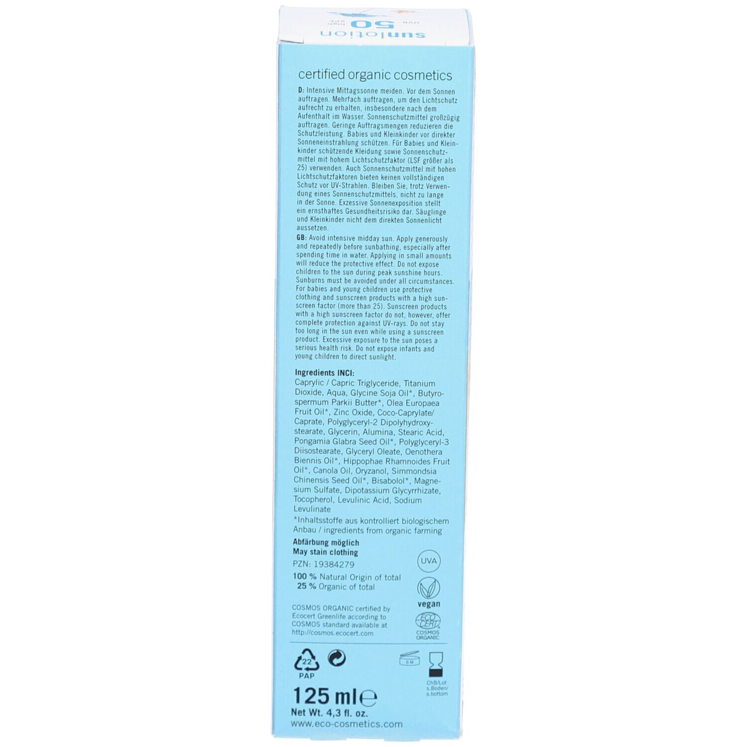 eco cosmetics® Sonnenlotion LSF 50 neutral mineralisch