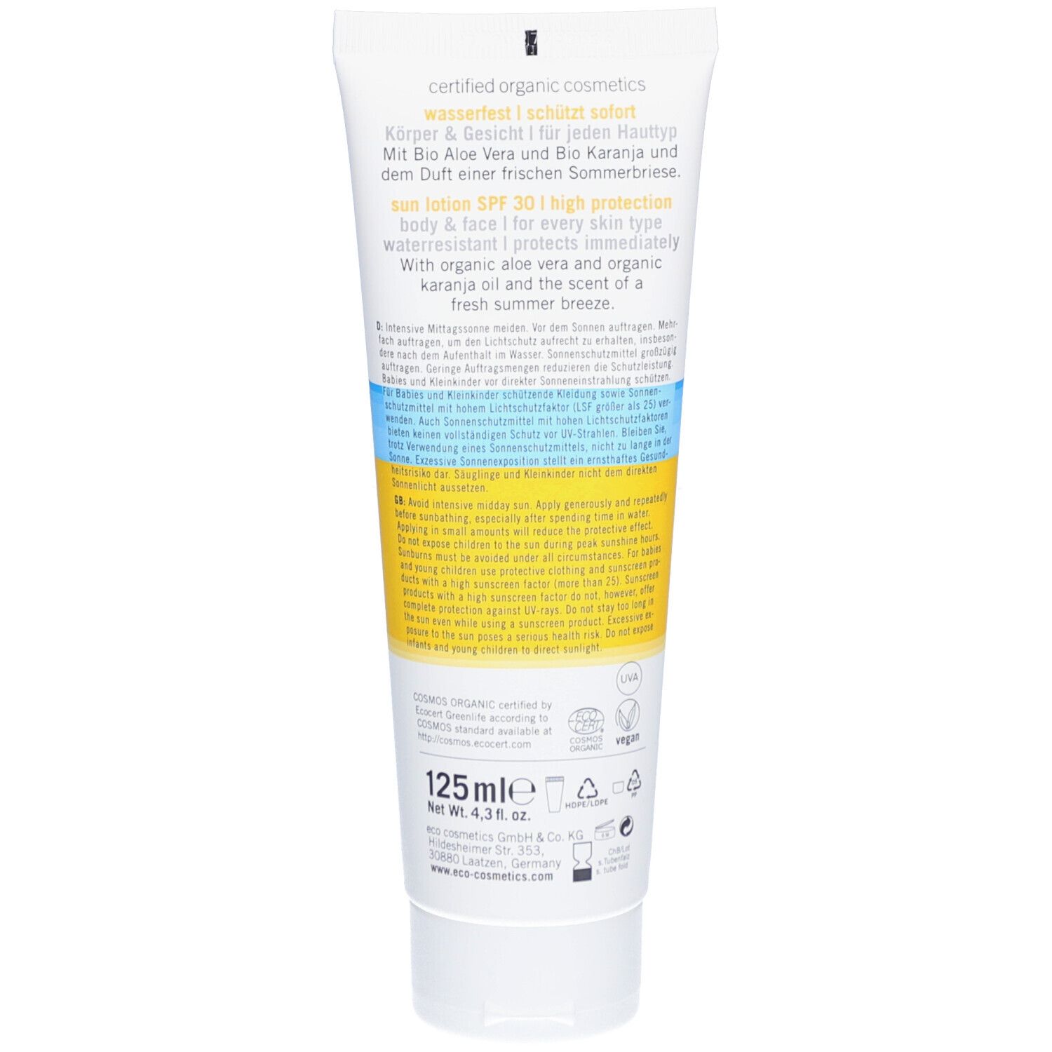 eco cosmetics® Sonnenlotion LSF 30 mineralisch leichte Pflege