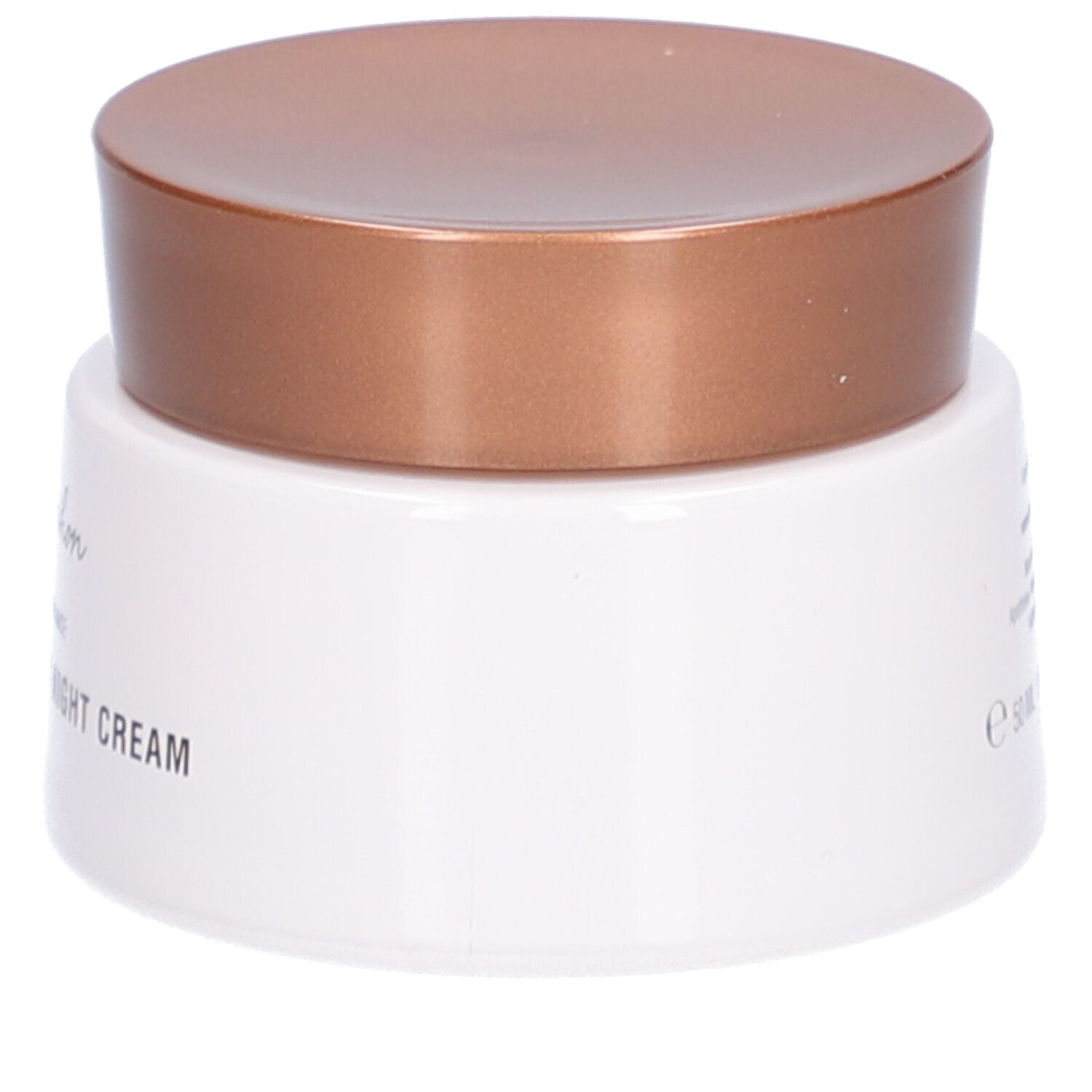 Creme-Tiegel mit braunem Deckel. Aufschrift: THE SUPREME LIFT NIGHT CREAM.