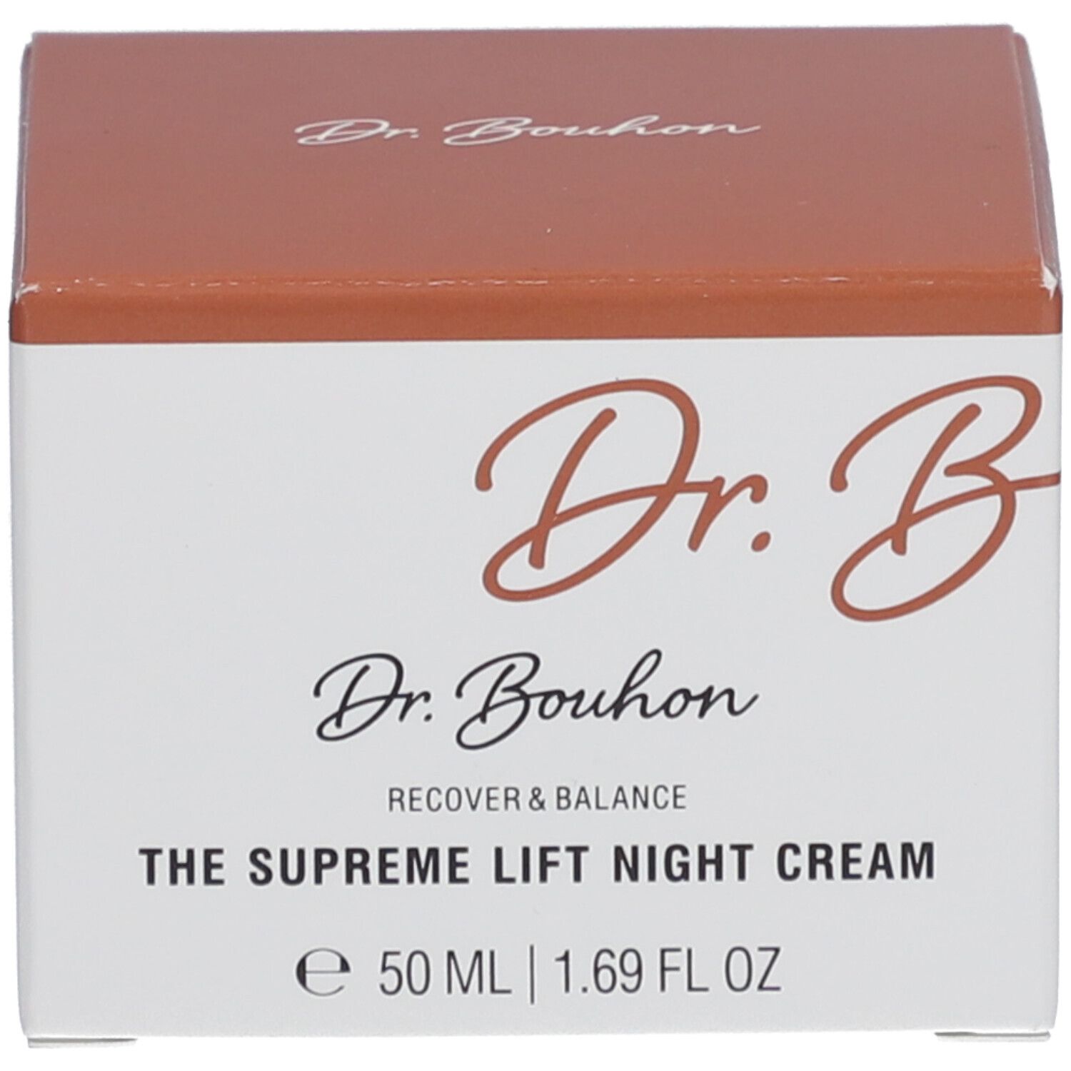 Schachtel mit Aufschrift: Dr. Bouhon, THE SUPREME LIFT NIGHT CREAM, 50 ml.