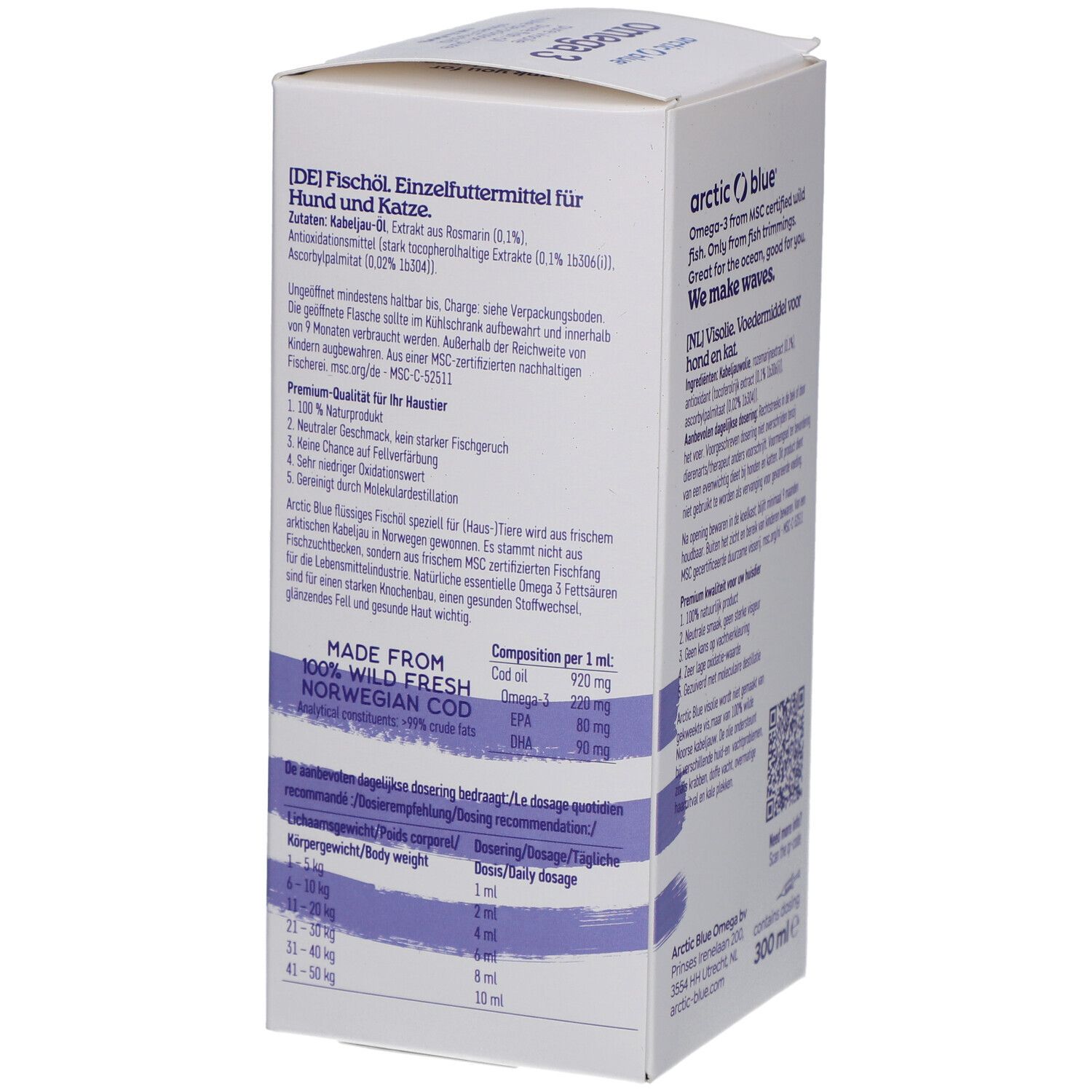 Arctic Blue Omega 3 Fischöl für Hunde & Katzen