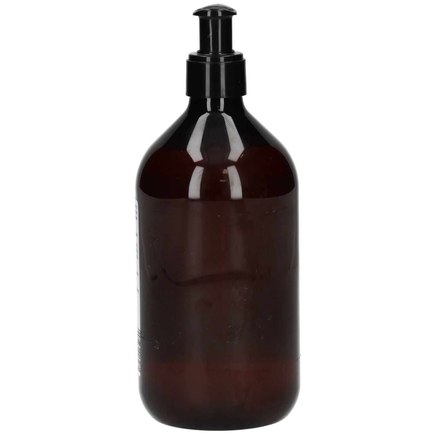 Braune Flasche mit schwarzem Pumpkopf. Keine weiteren Details sichtbar.