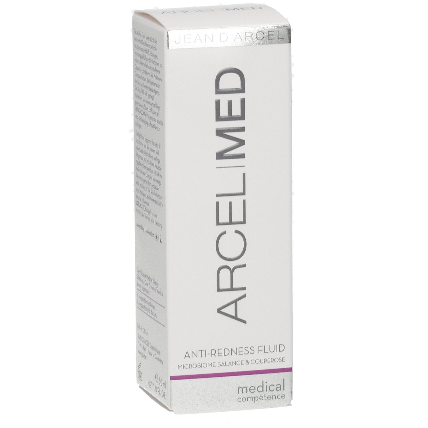 Vorderseite der JEAN D'ARCEL ARCELIMED PROBALANCE Verpackung, Fokus auf "ANTI-REDNESS FLUID".