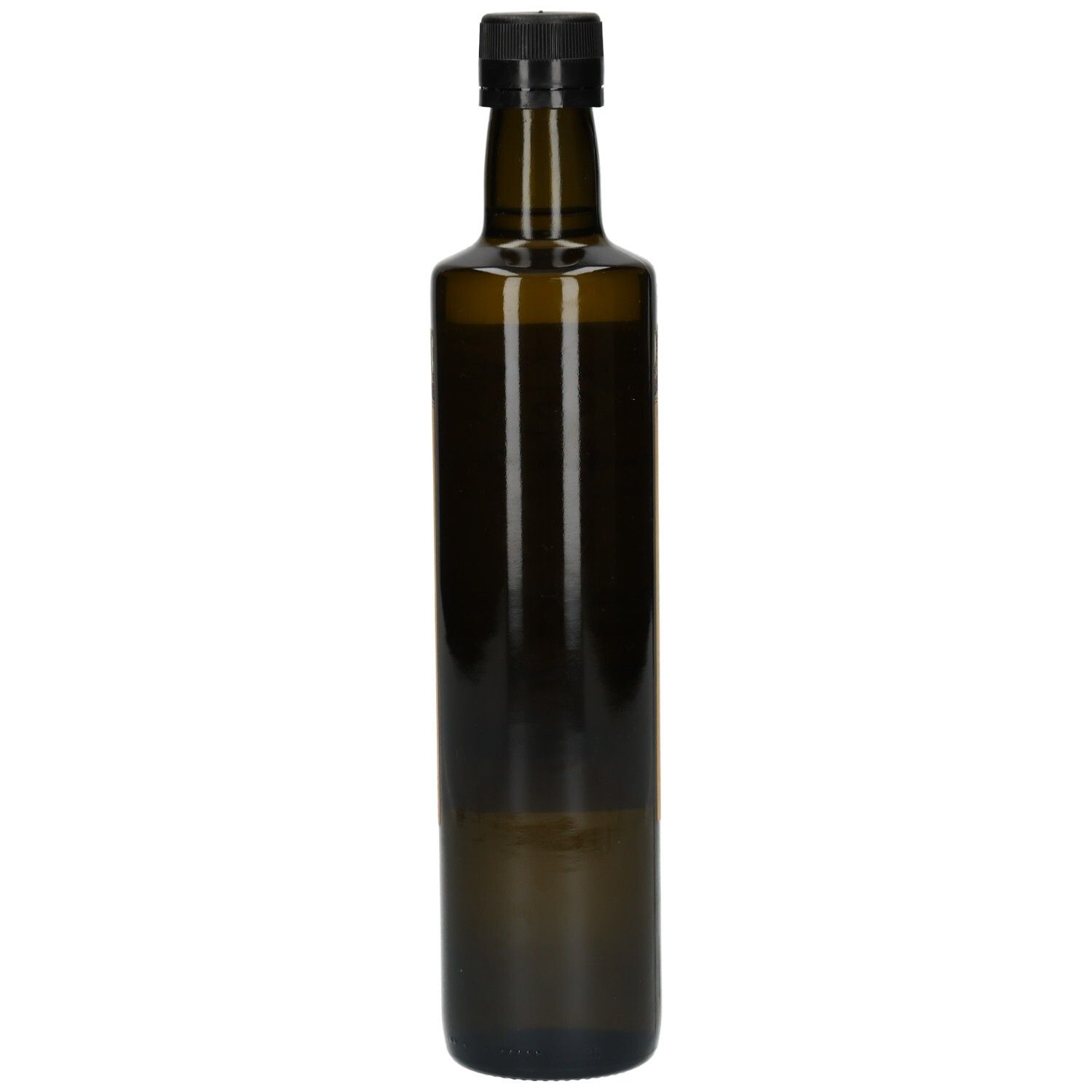 PRIMABENE Mariendistelöl PREMIUM Bio: Braune Glasflasche mit schwarzem Schraubverschluss, ohne Etikett.