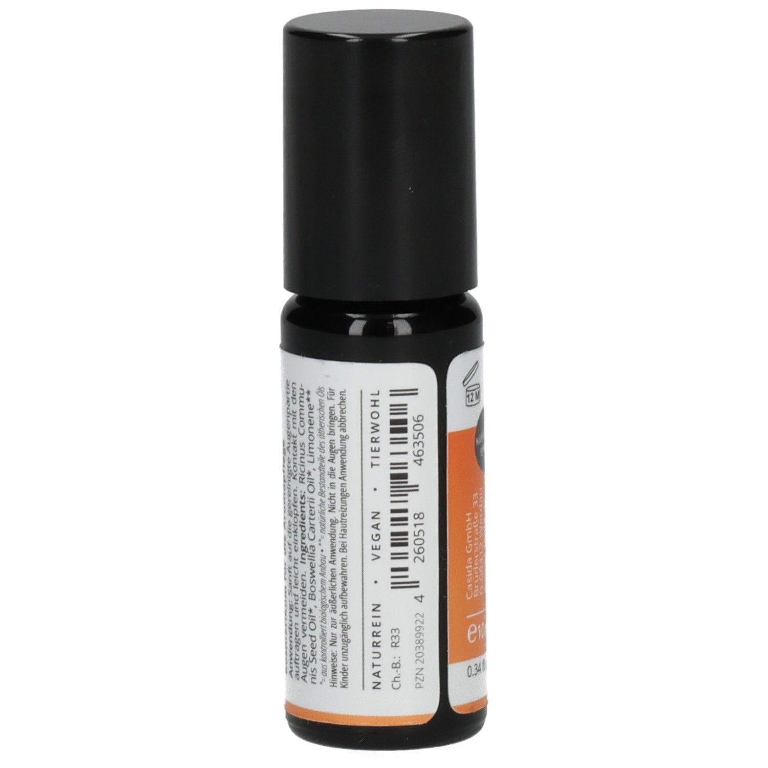 Naturrein, vegan, tierwohl. Augen Roll-On mit Rizinusöl und Weihrauchöl. 10ml.