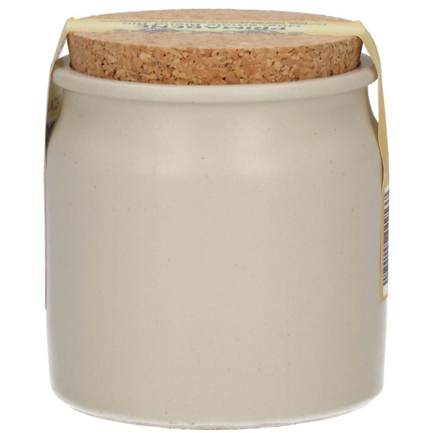 Keramiktopf mit Korkverschluss, gefüllt mit Primabene Guacamole Blend Bio Gewürzmischung.