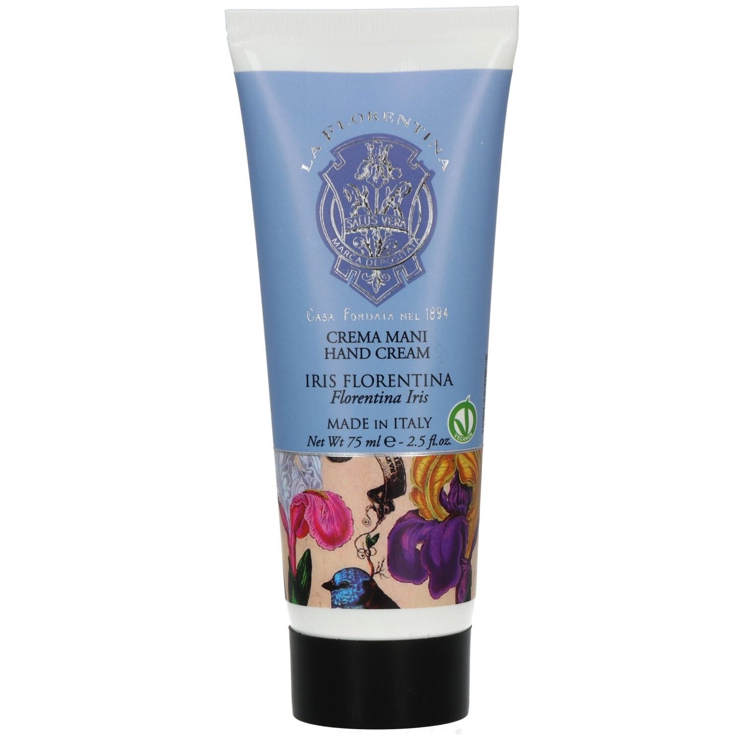 Blaue Tube mit Handcreme, Iris Florentina, 75 ml.