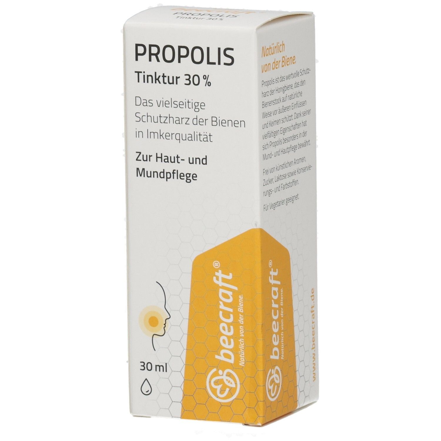 Propolis Tinktur 30% von beecraft, 30 ml Flasche. Für Haut- und Mundpflege.
