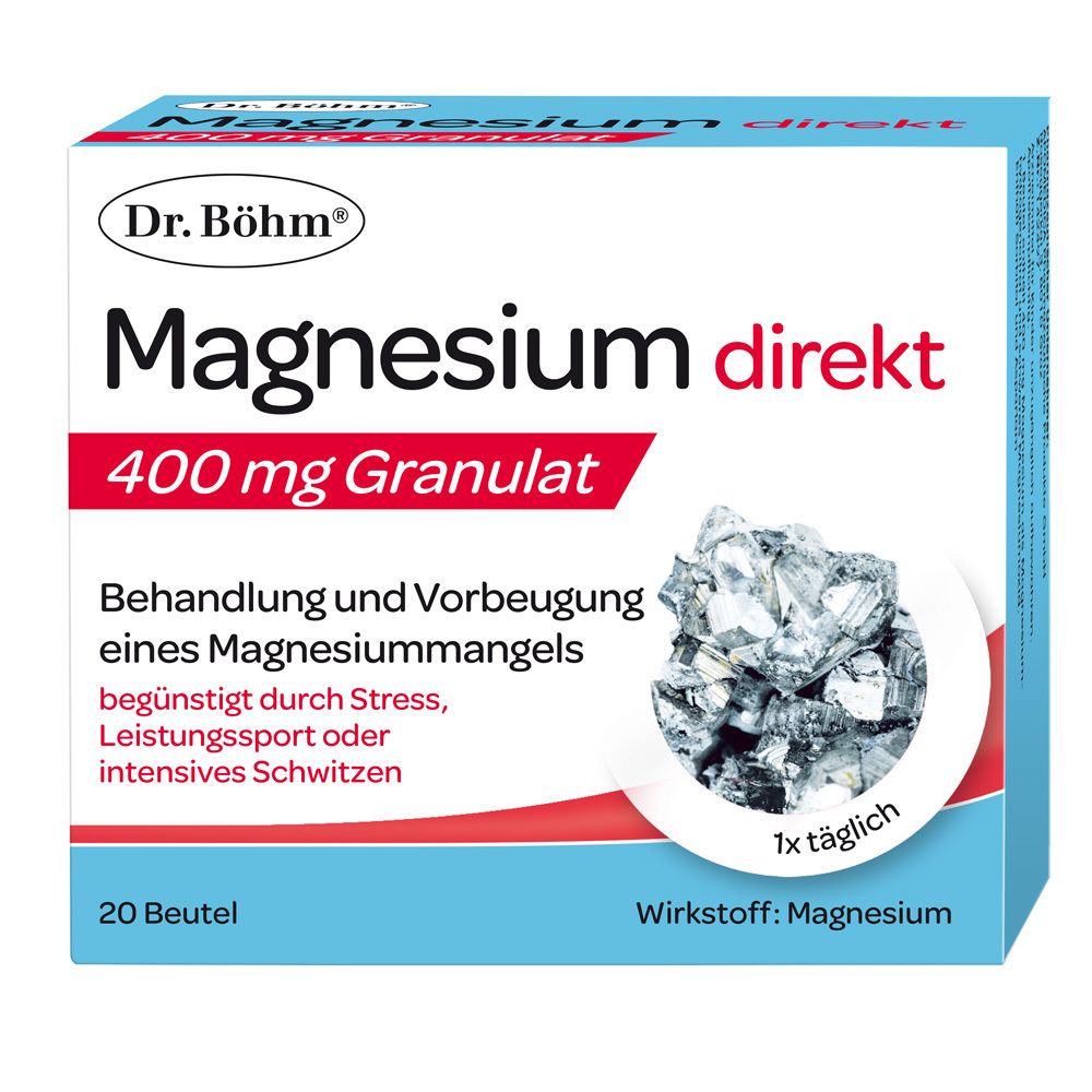 Dr. Böhm® Magnesium direkt 400 mg Granulat – zur Vorbeugung & Therapie eines Magnesiummangels