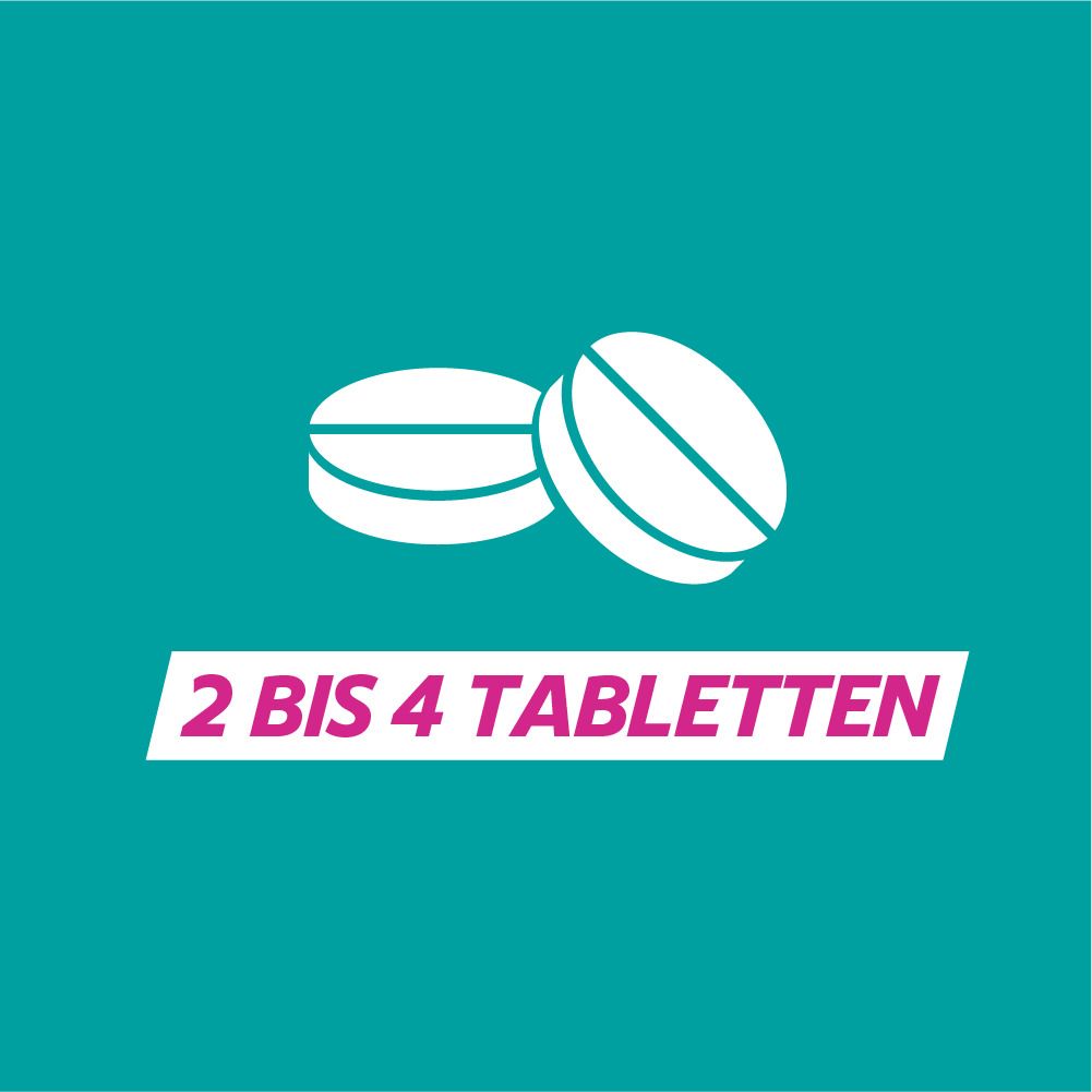 Dosierungsempfehlung: Zwei bis vier Kautabletten Gaviscon Dual.