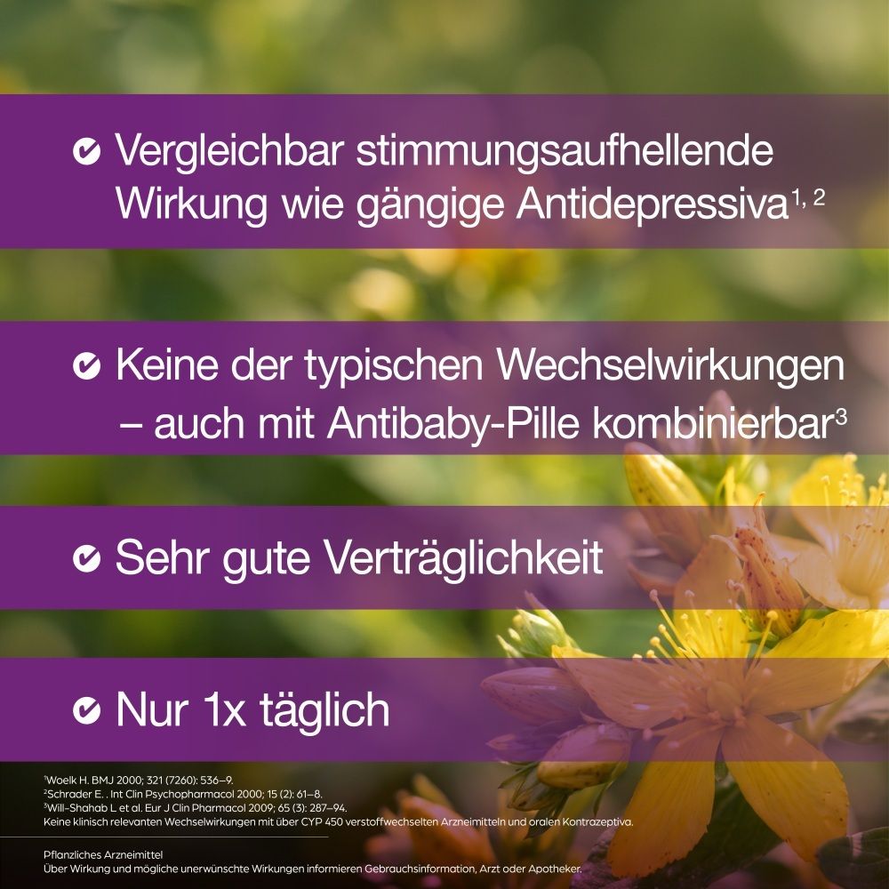 Informationen zu Wirkung und Verträglichkeit von Johanniskraut select.