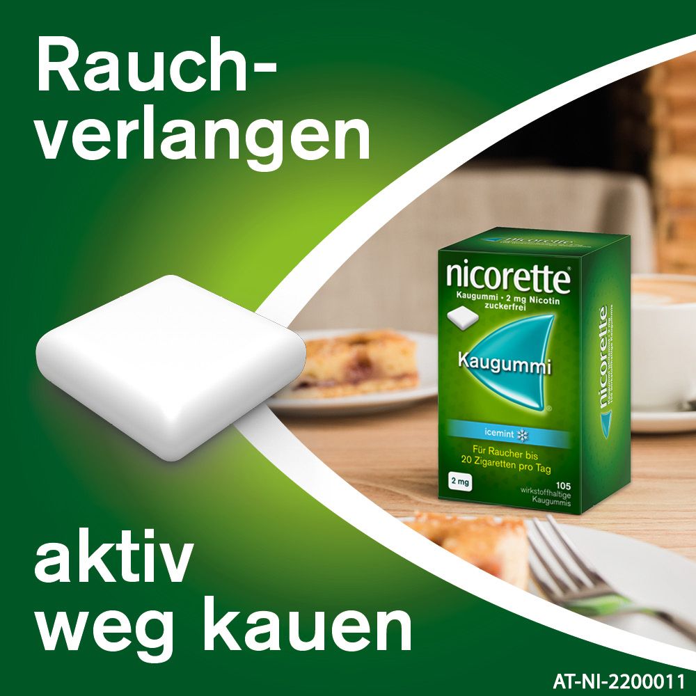 nicorette® Kaugummi icemint 2mg - Jetzt 10% sparen mit dem Code „nicorette10“