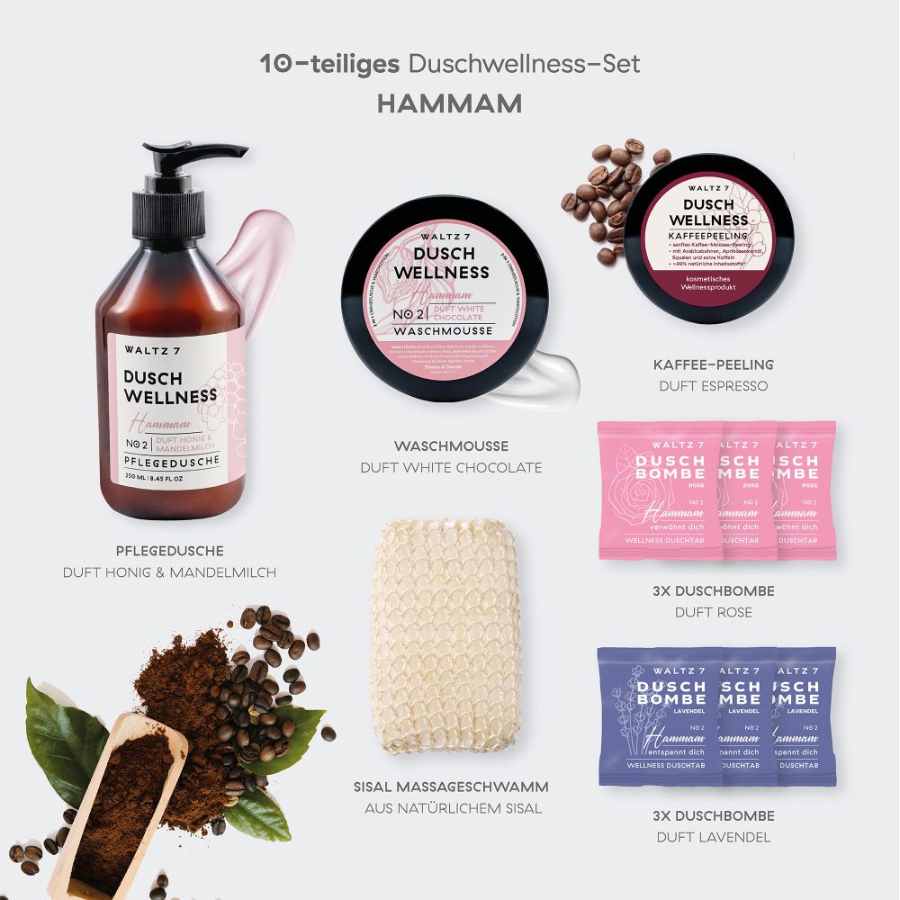 WALTZ 7 Duschwellness-Geschenkset Hammam