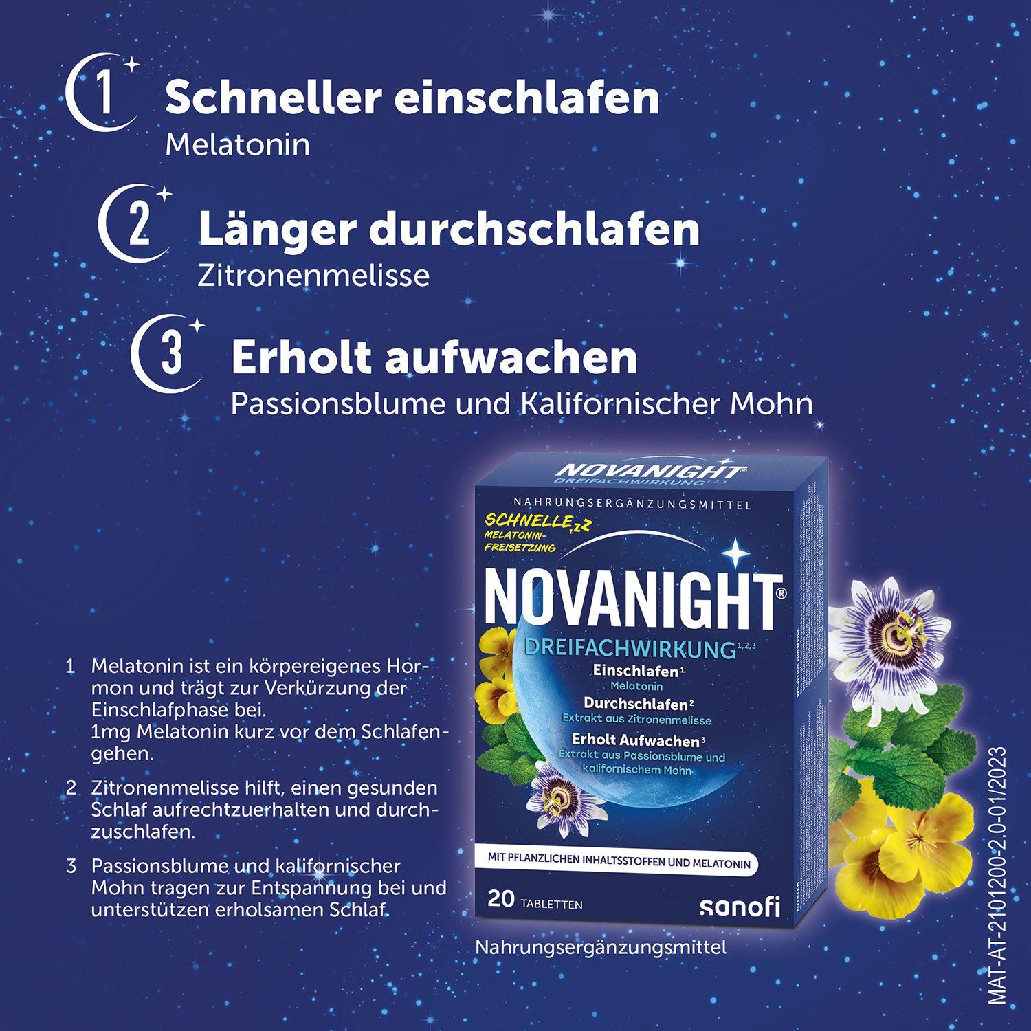 Novanight® Dreifachwirkung mit Melatonin
