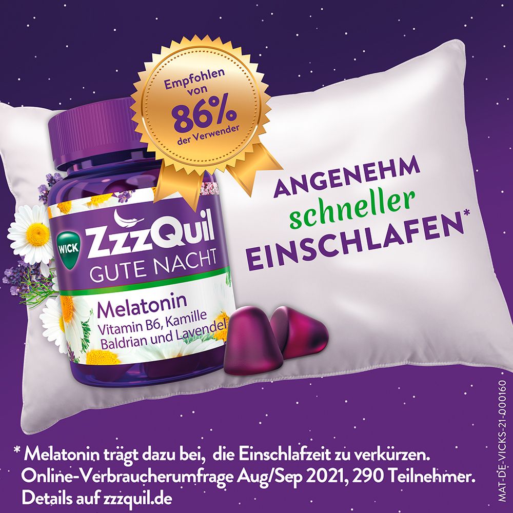 WICK ZzzQuil Gute Nacht mit Melatonin Doppelpack -Jetzt 15% Rabatt sichern mit dem Gutscheincode „wickzzzquil15“