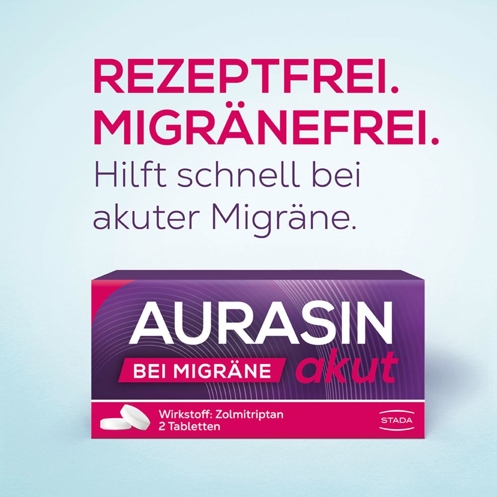 AURASIN akut 2,5 mg Triptan bei akuter Migräne mit/ohne Aura, Migränekopfschmerz