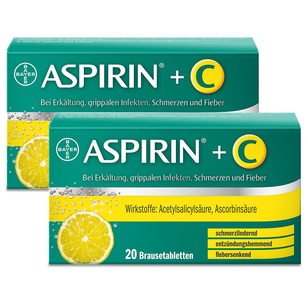 Aspirin® +C Brausetabletten bei Erkältung, grippalen Infekten, Schmerzen und Fieber