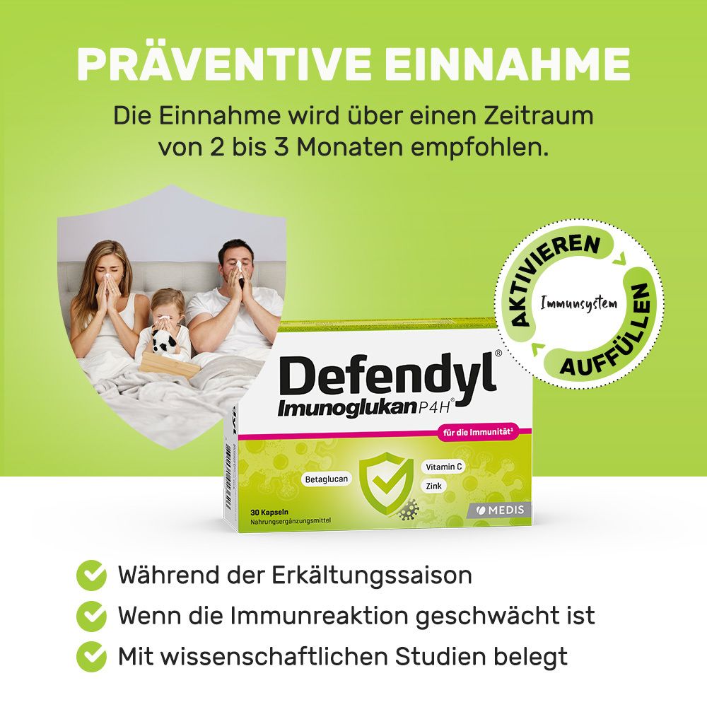 Defendyl-Imunoglukan P4H® Kapseln für Ihr Immunsystem
