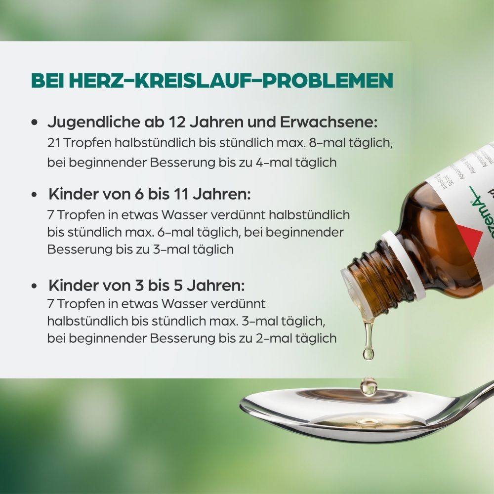 Tropfen werden aus einer Flasche auf einen Löffel mit Flüssigkeit getropft.