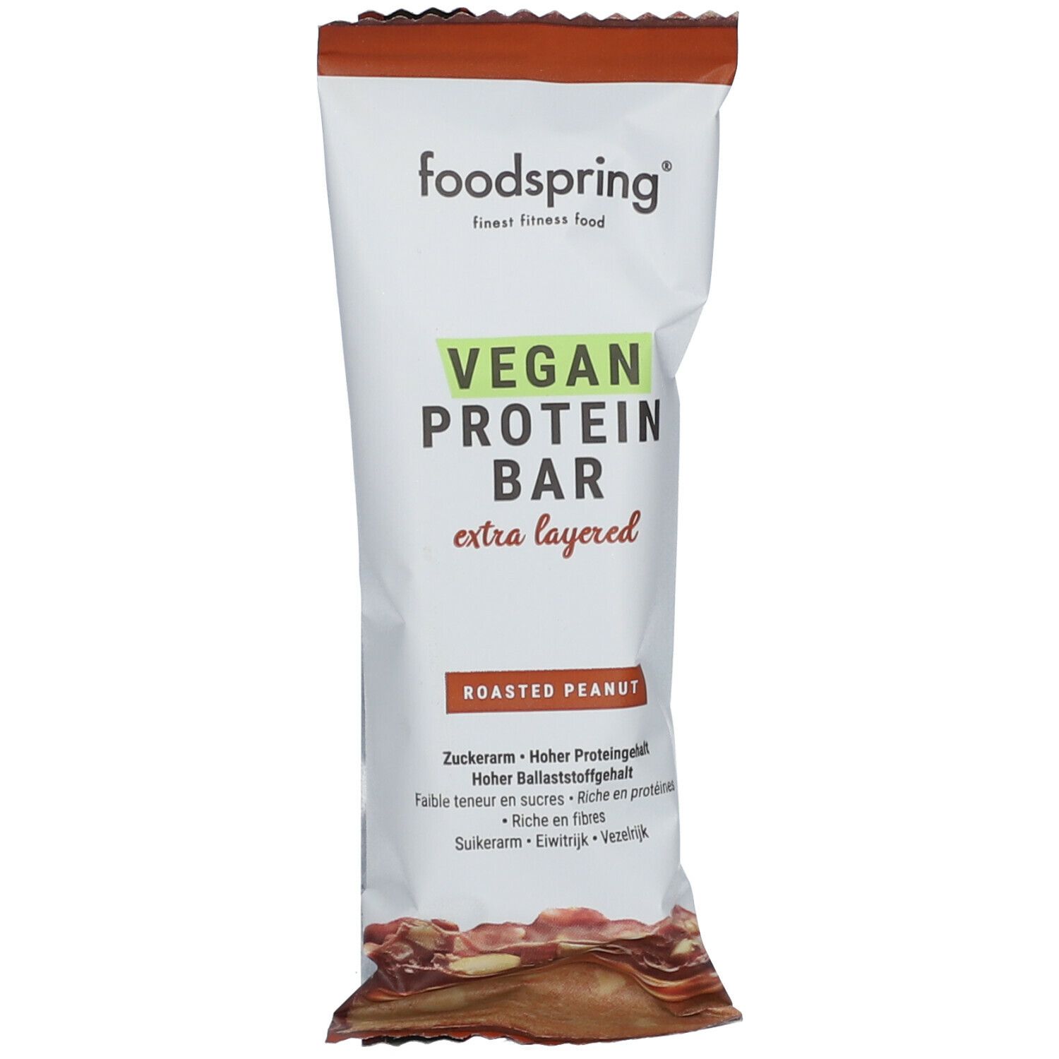 foodspring® Vegan Protein Bar Extra Layered Roasted Peanut 45 g Shop