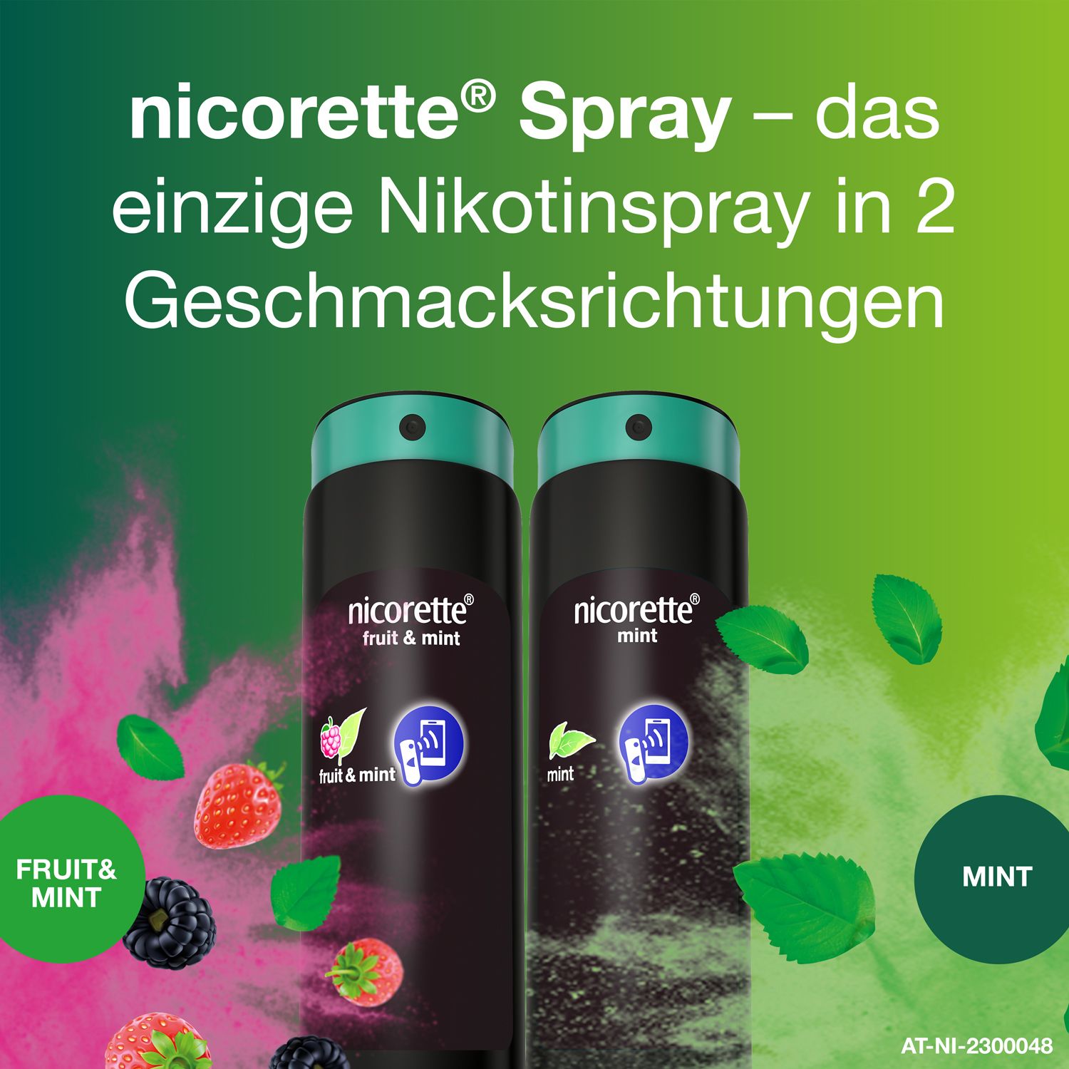 nicorette®  fruit & mint Spray 1 mg - Jetzt 10% sparen mit dem Code „nicorette10“