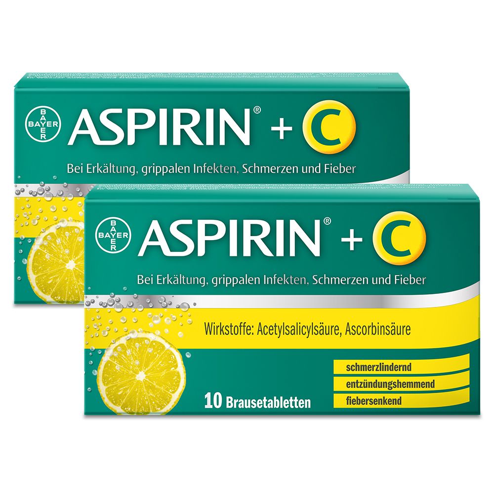 Aspirin® +C Brausetabletten bei Erkältung, grippalen Infekten, Schmerzen und Fieber