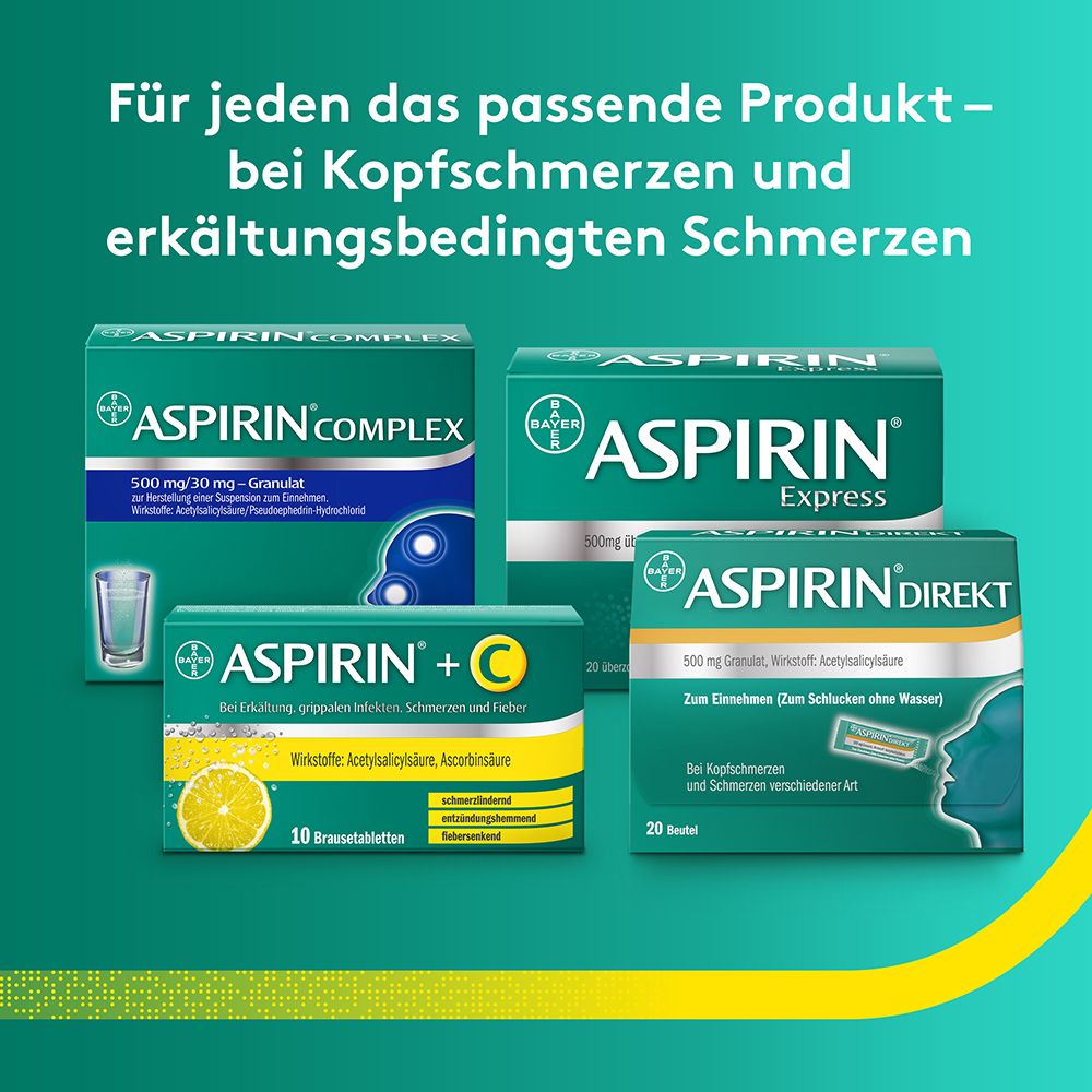 Aspirin® +C Brausetabletten bei Erkältung, grippalen Infekten, Schmerzen und Fieber