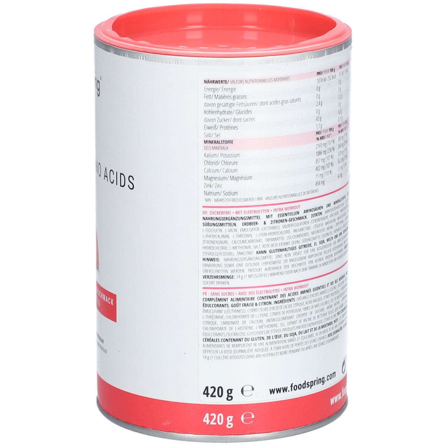 foodspring® EAA Essenzielle Aminosäuren Erdbeere & Zitrone