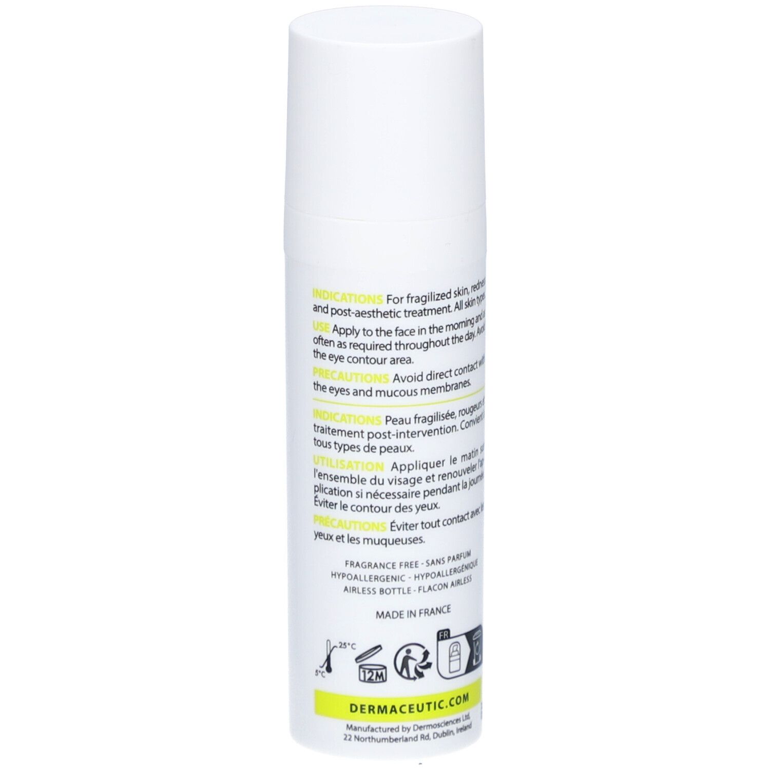 Weiße Tube, Text aufgedruckt. K Ceutic Creme. Marke: Dermaceutic. Warnhinweise.