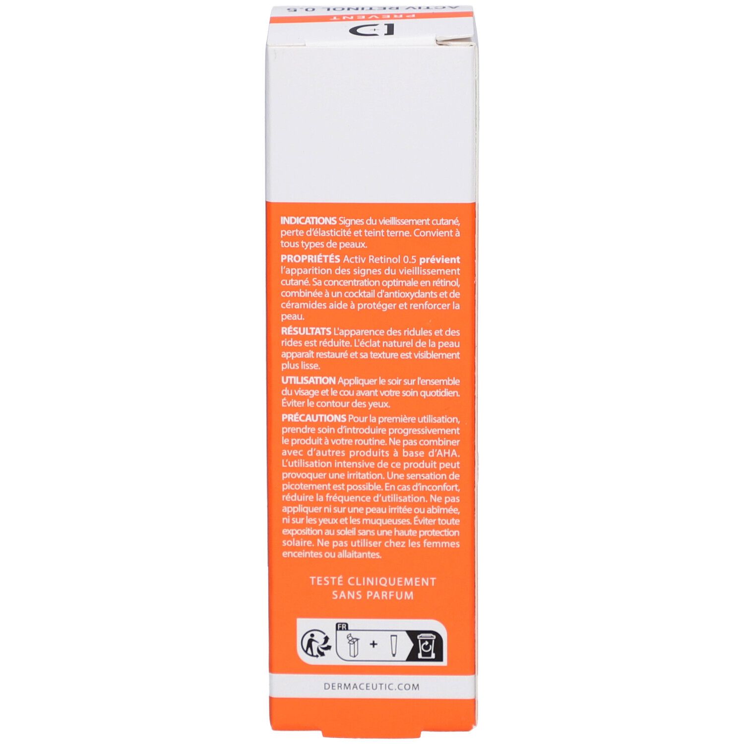 Rückseite der Verpackung. Text in mehreren Sprachen. Informationen zum Produkt.