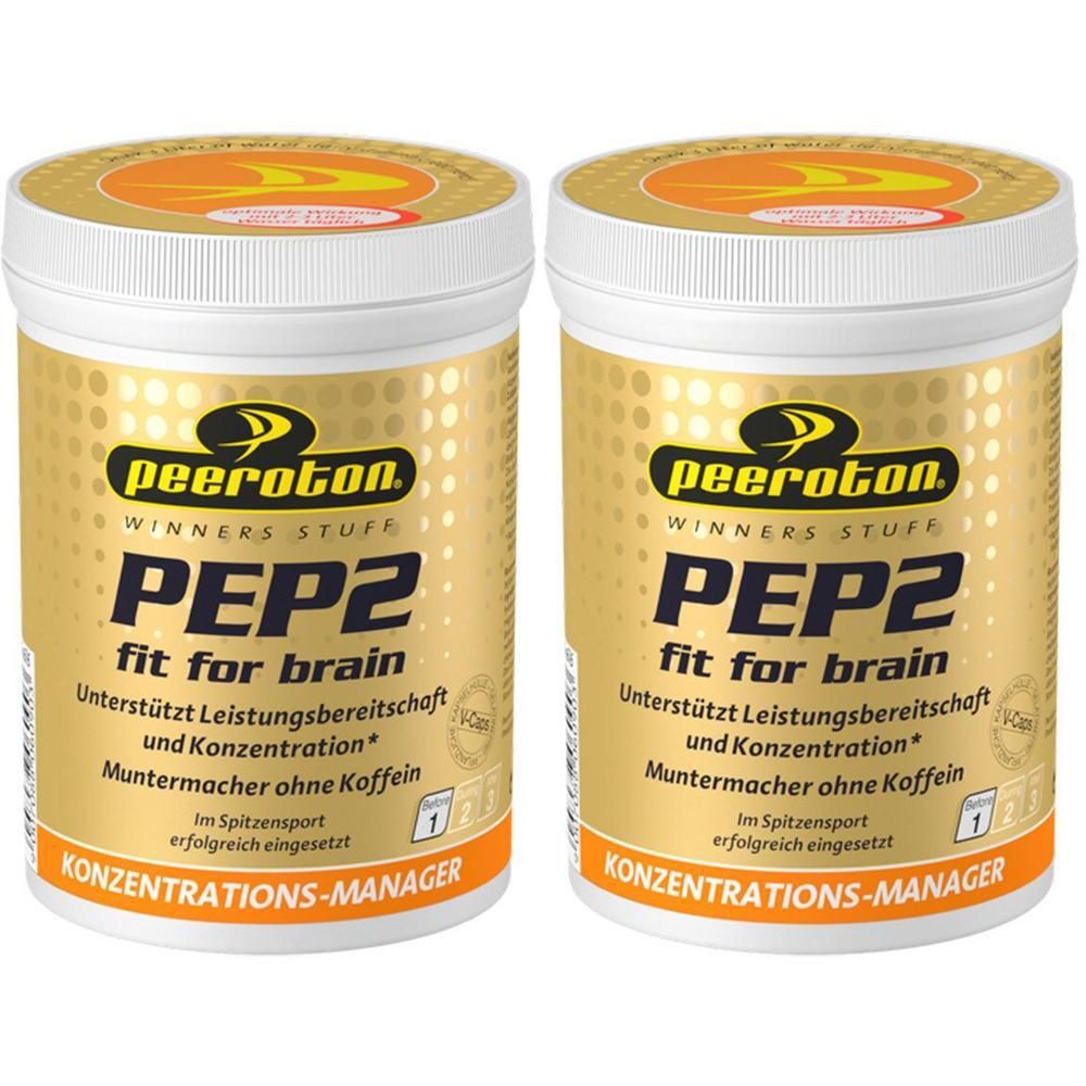Zwei Dosen peeroton PEP2 fit for brain Konzentrations-Manager, Kapseln, ohne Koffein.