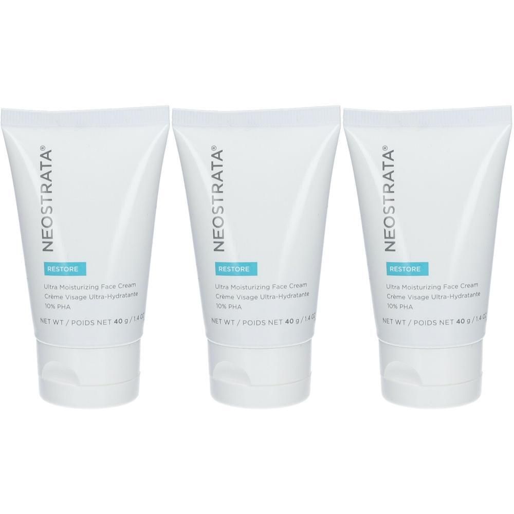Drei Tuben NESTRATA Restore Ultra Moisturizing Face Cream mit 10% PHA.